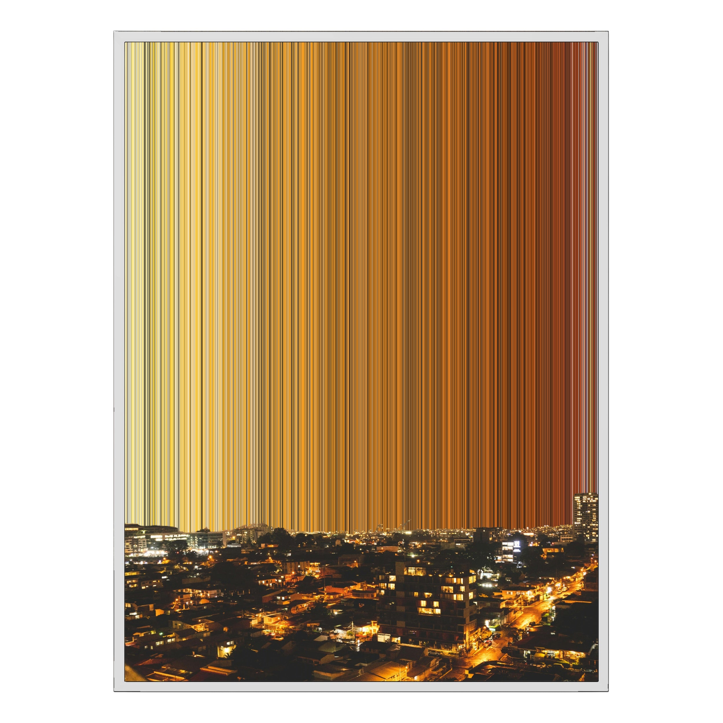 34×60" Metallic Float Frame Canvas - White Frame variant