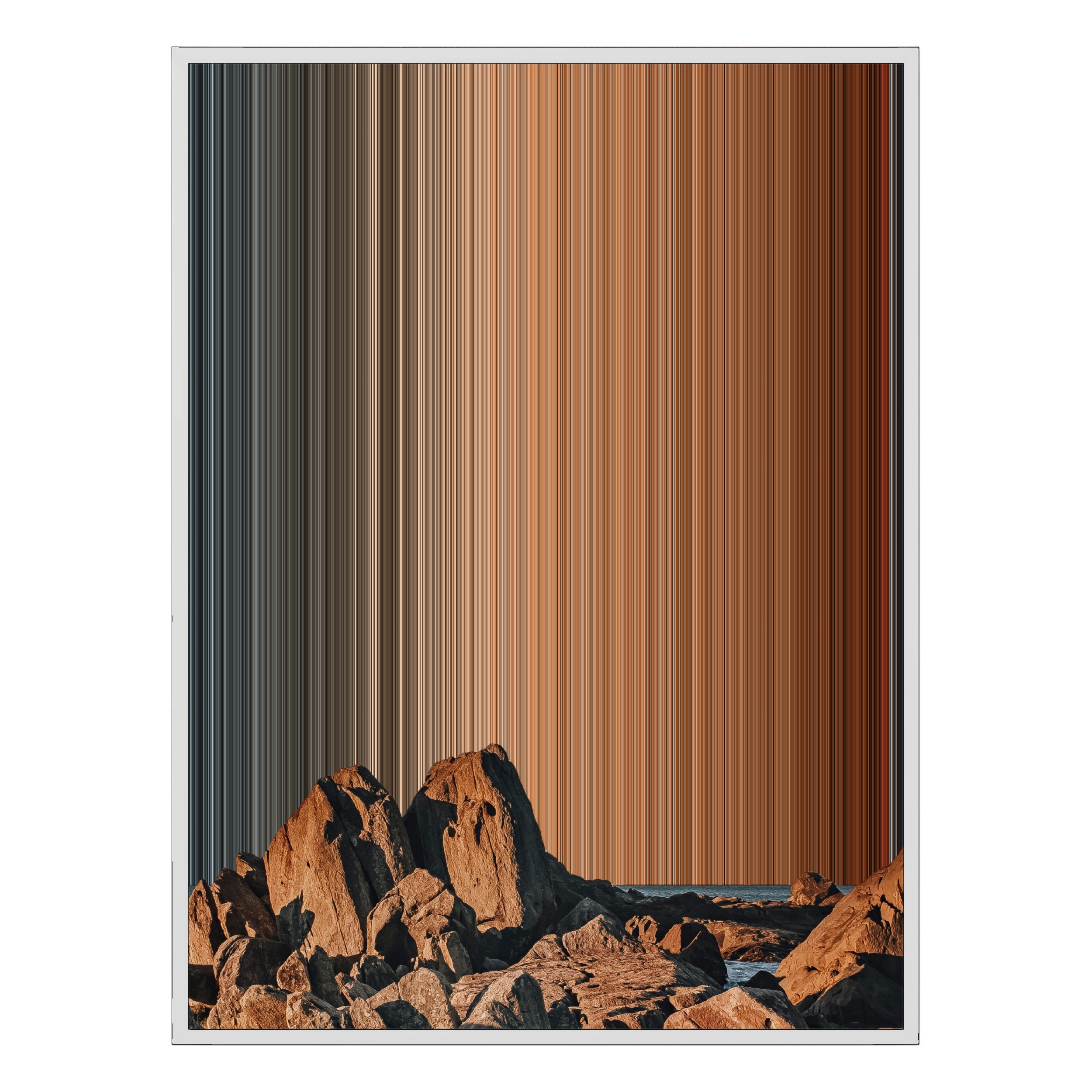 34×60" Metallic Float Frame Canvas - White Frame variant