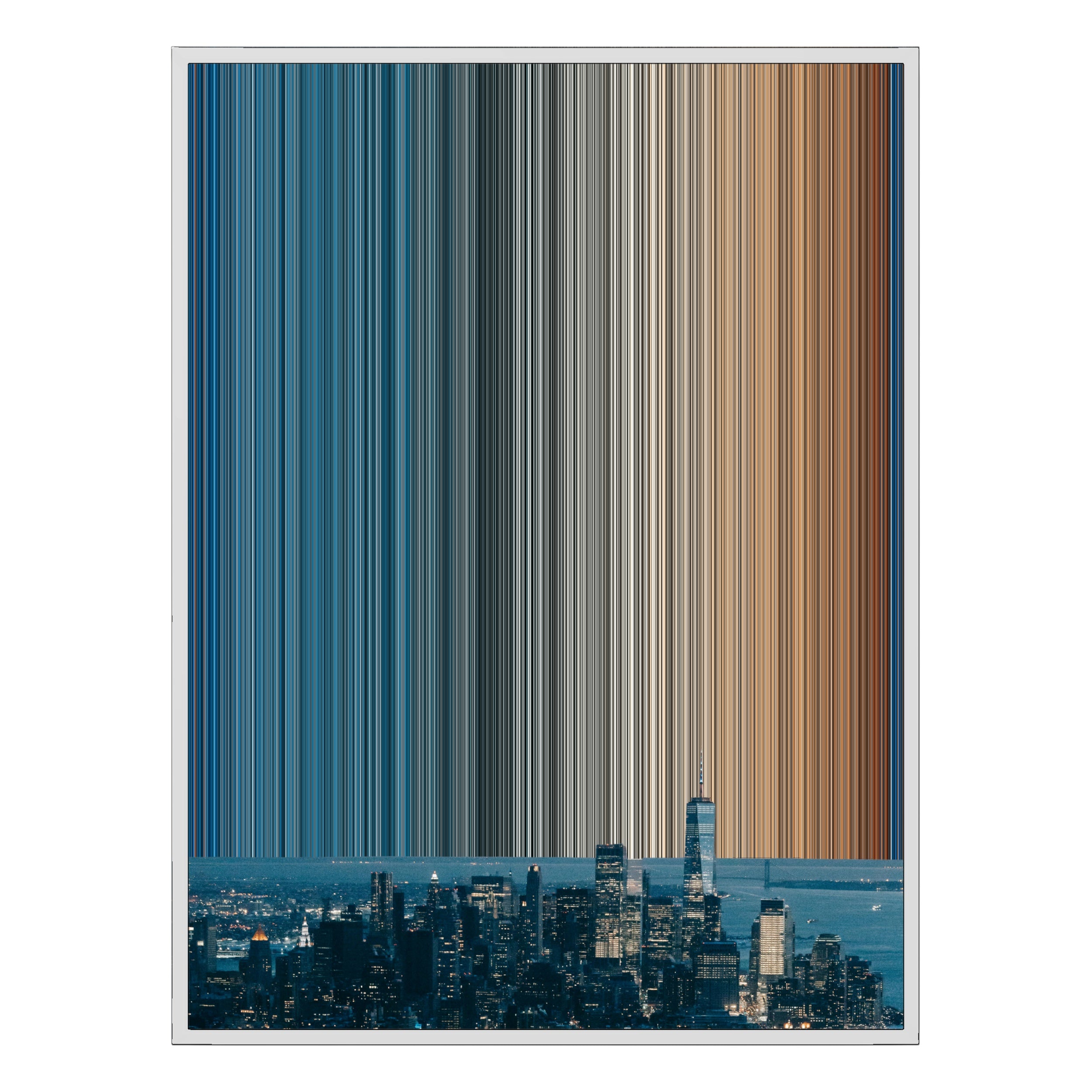 34×60" Metallic Float Frame Canvas - White Frame variant