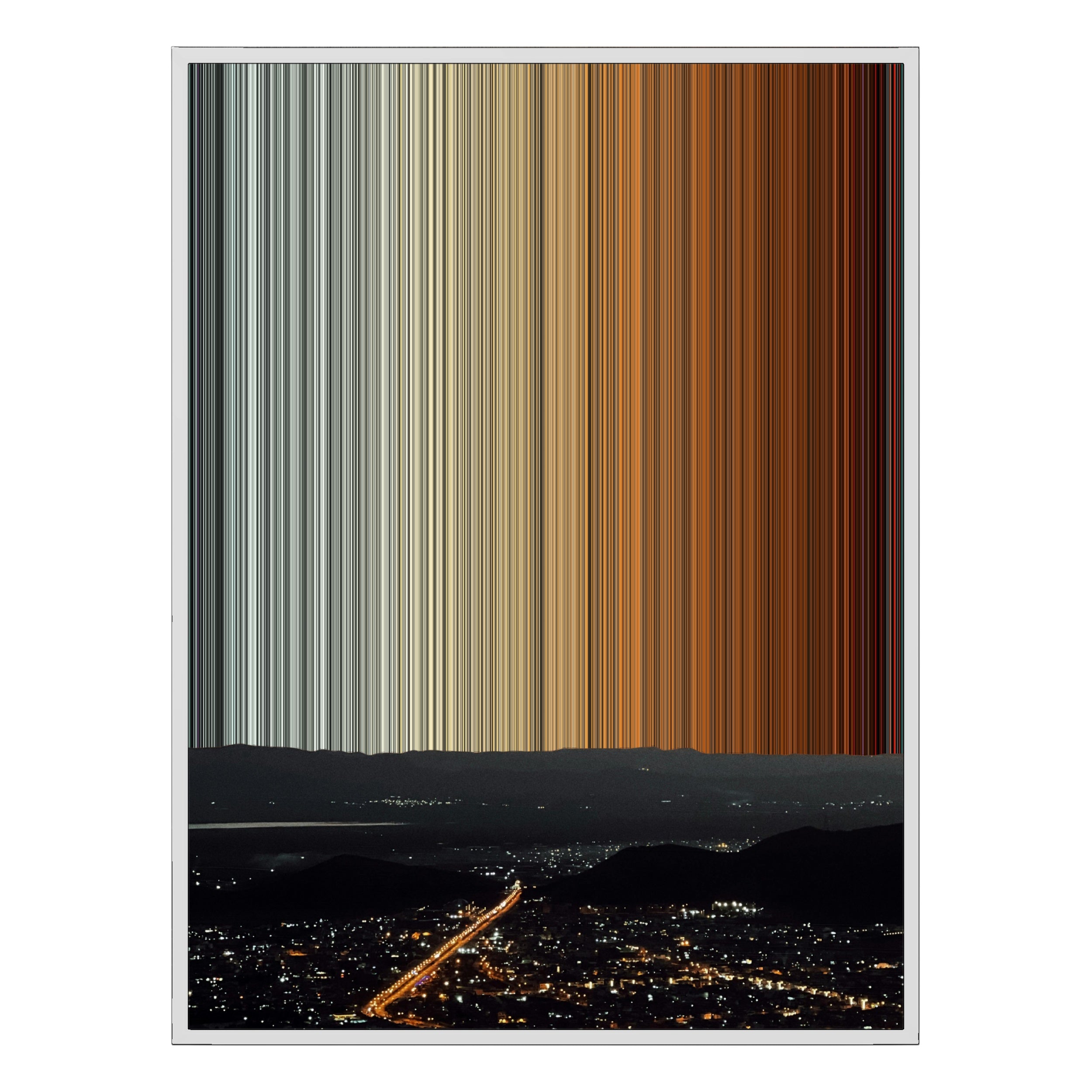 34×60" Metallic Float Frame Canvas - White Frame variant