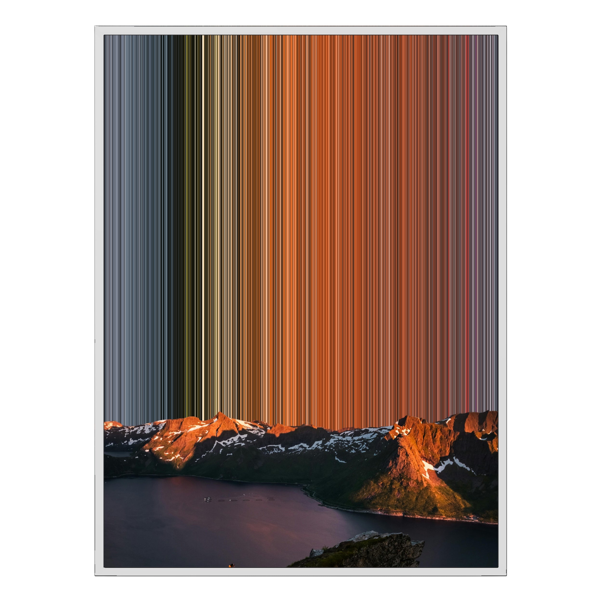 34×60" Metallic Float Frame Canvas - White Frame variant