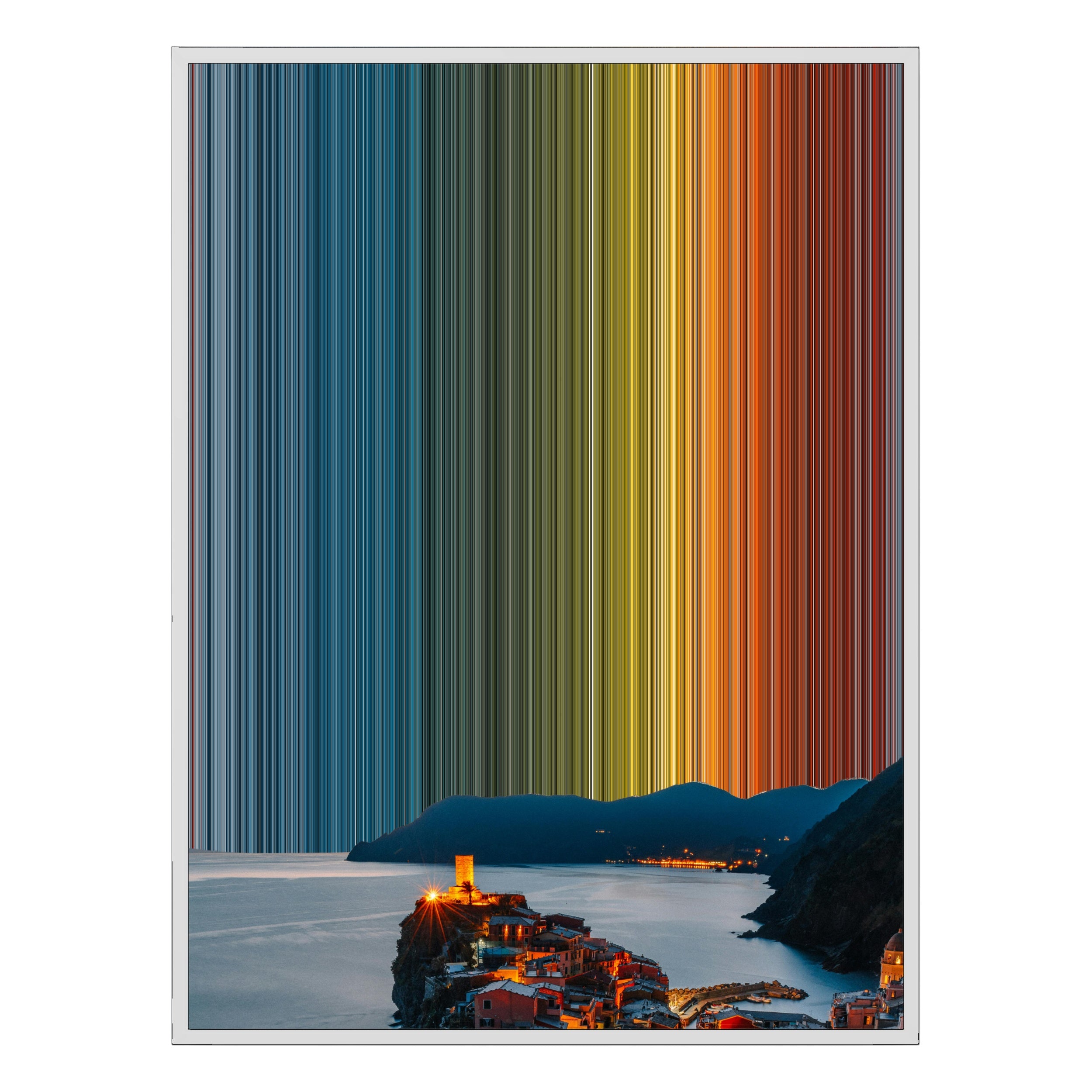 34×60" Metallic Float Frame Canvas - White Frame variant