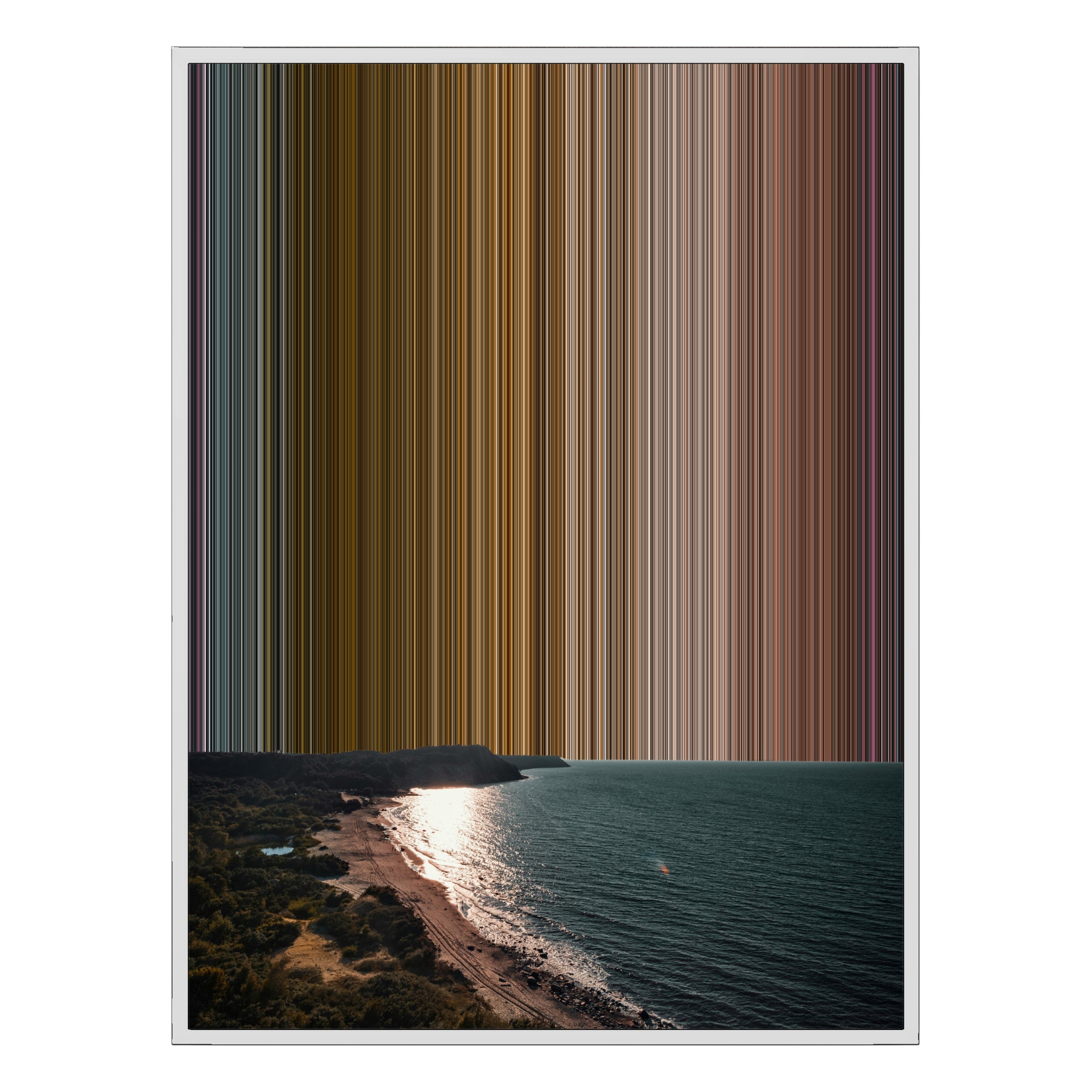 34×60" Metallic Float Frame Canvas - White Frame variant