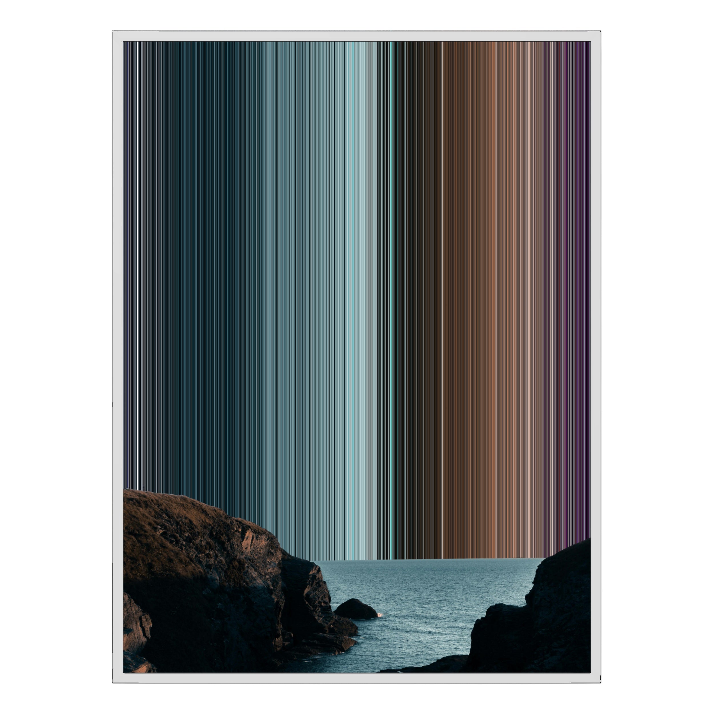 34×60" Metallic Float Frame Canvas - White Frame variant