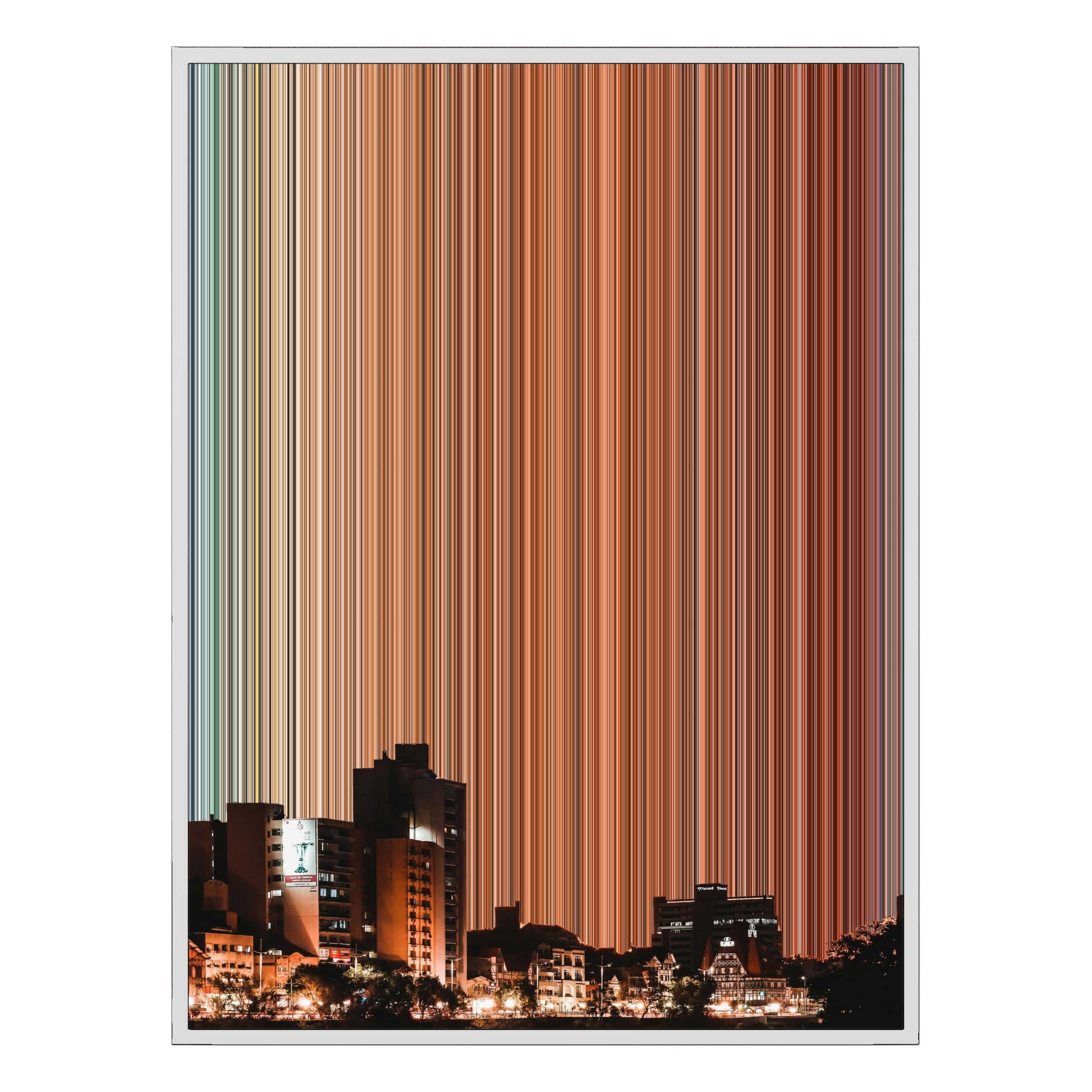 34×60" Metallic Float Frame Canvas - White Frame variant