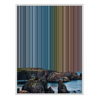 34×60" Metallic Float Frame Canvas - White Frame variant