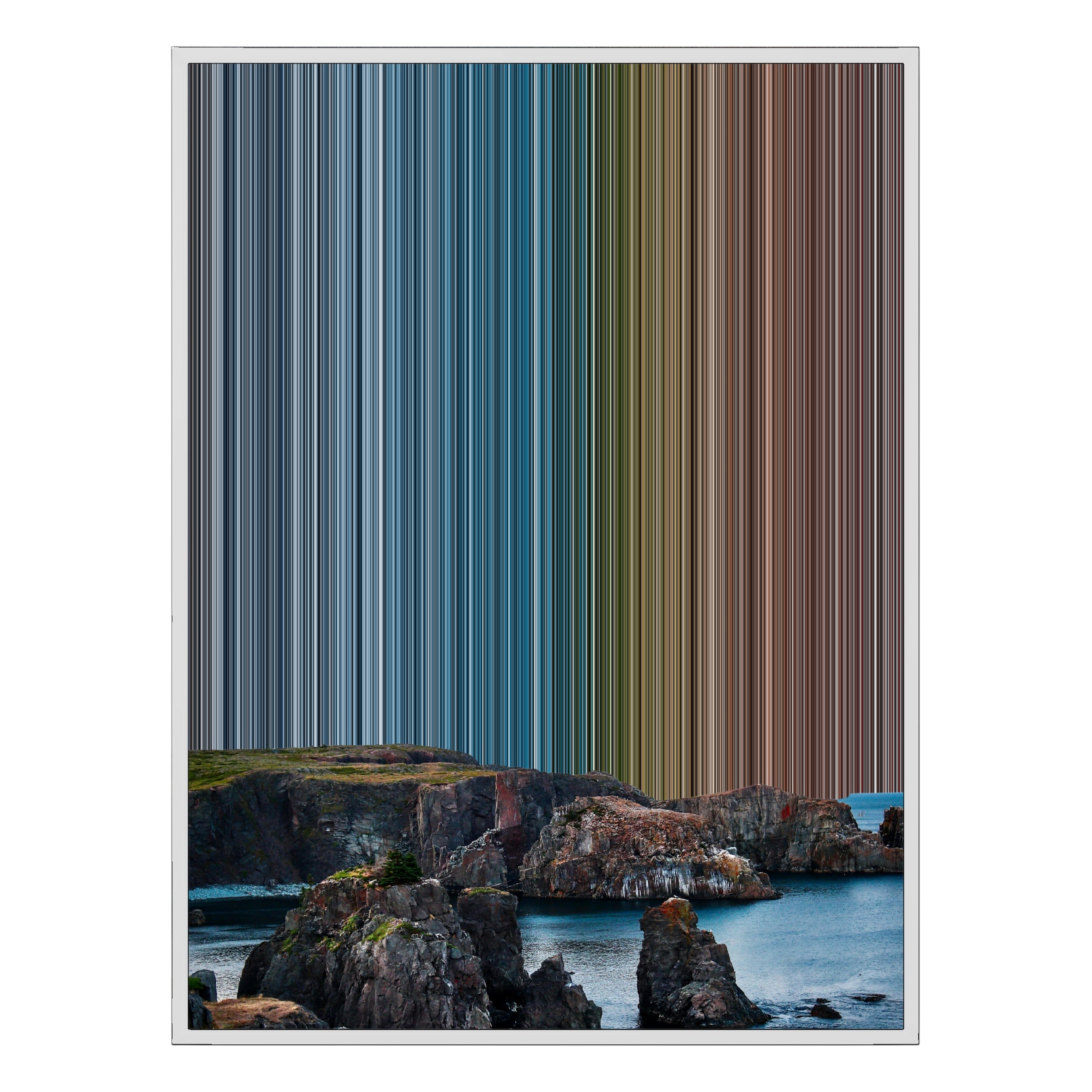 34×60" Metallic Float Frame Canvas - White Frame variant