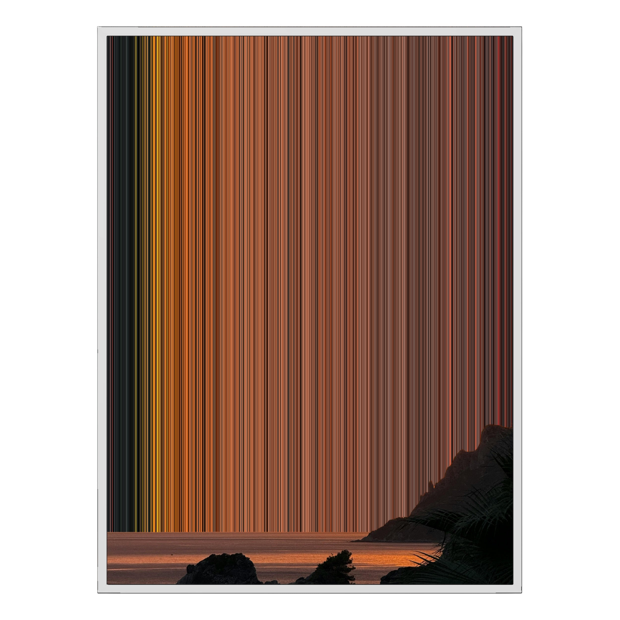 34×60" Metallic Float Frame Canvas - White Frame variant