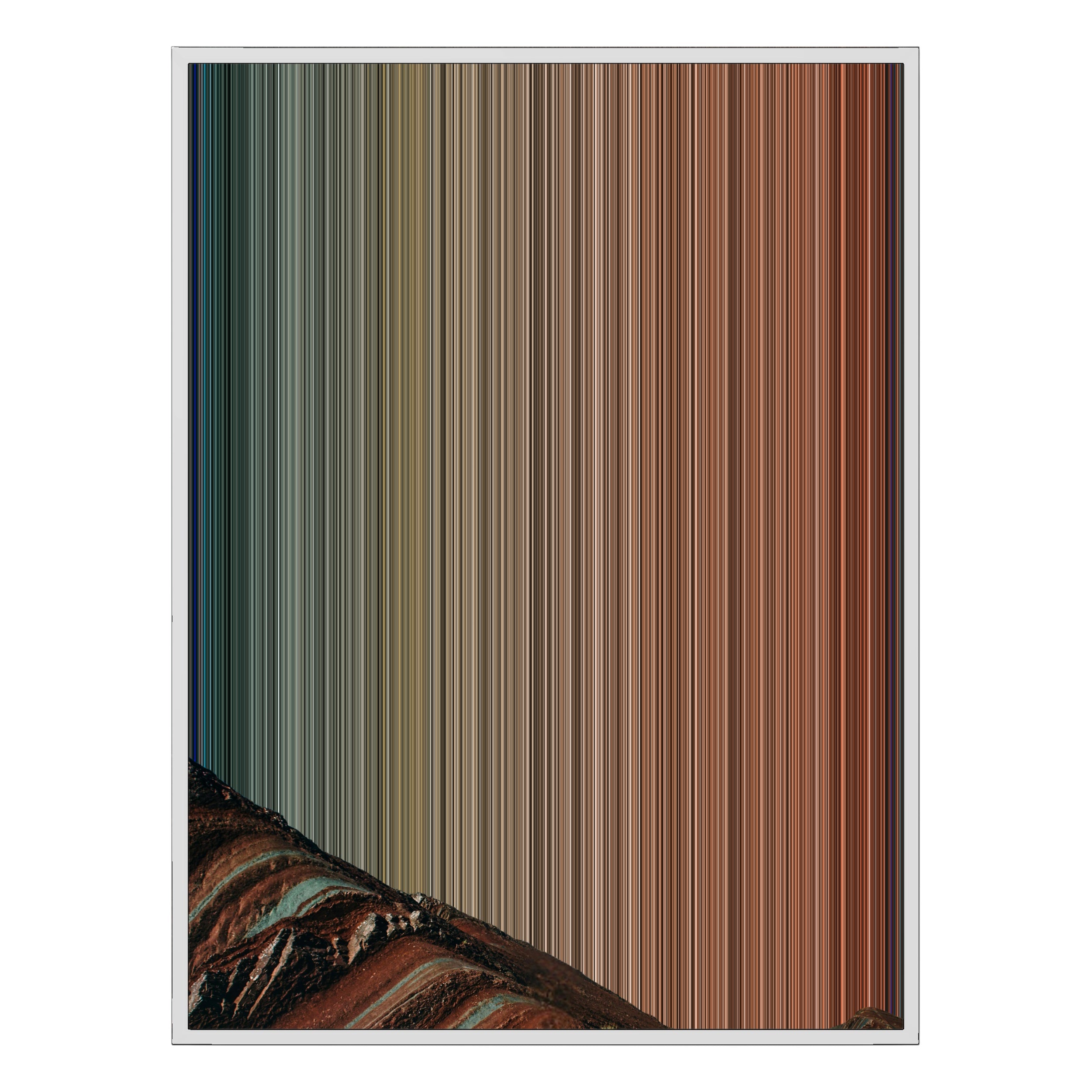 34×60" Metallic Float Frame Canvas - White Frame variant