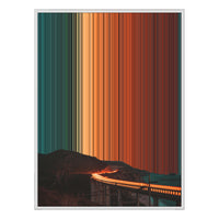 34×60" Metallic Float Frame Canvas - White Frame variant