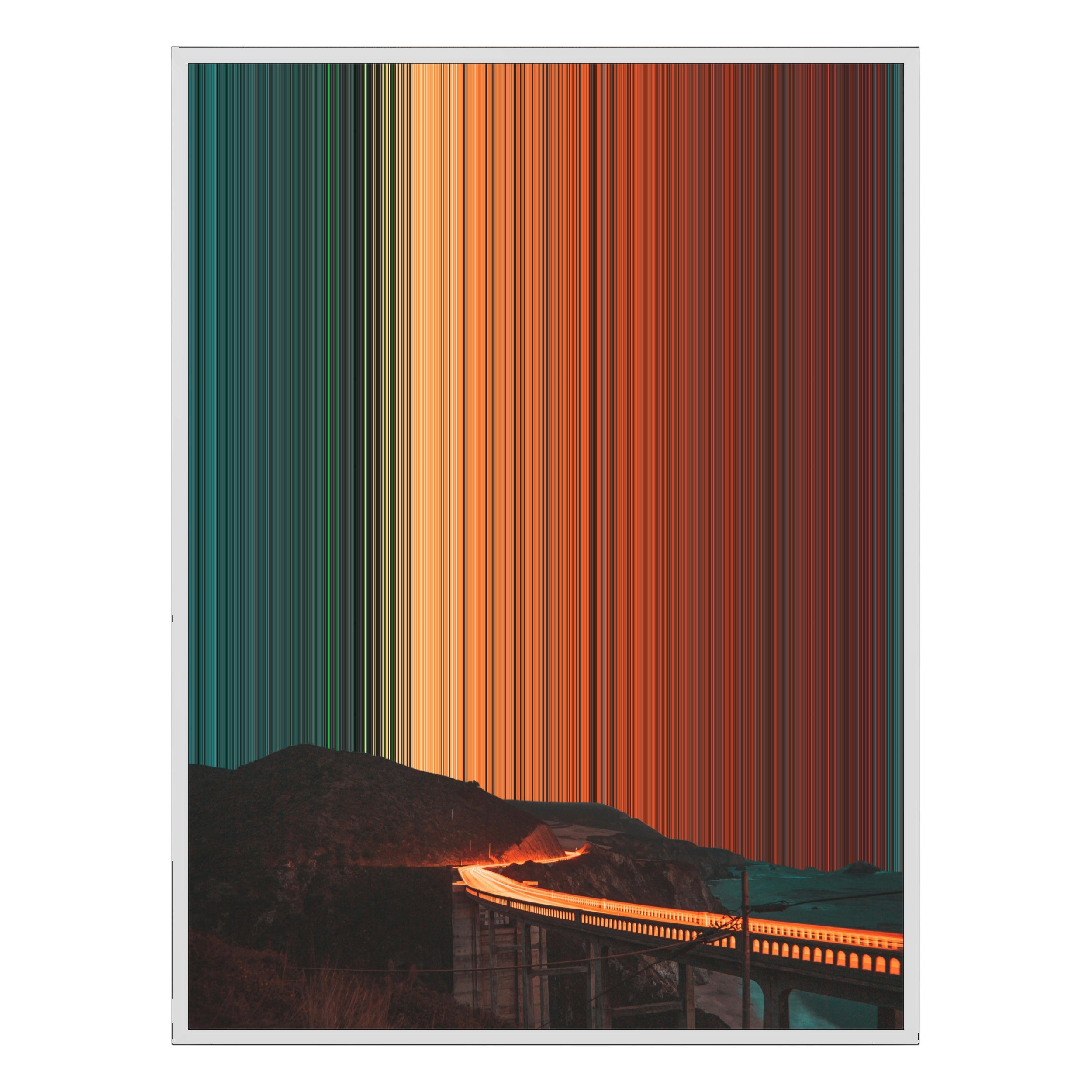 34×60" Metallic Float Frame Canvas - White Frame variant