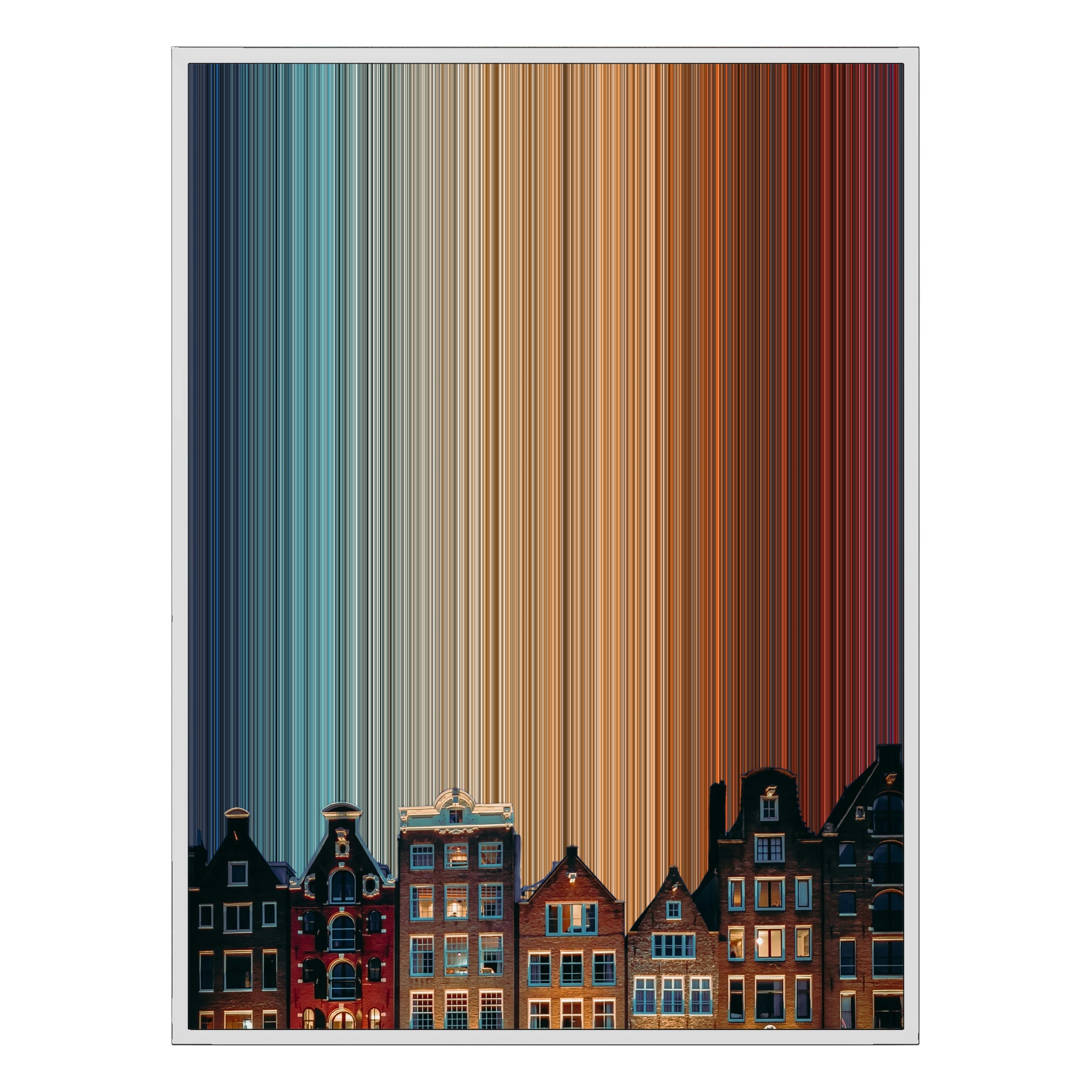 34×60" Metallic Float Frame Canvas - White Frame variant