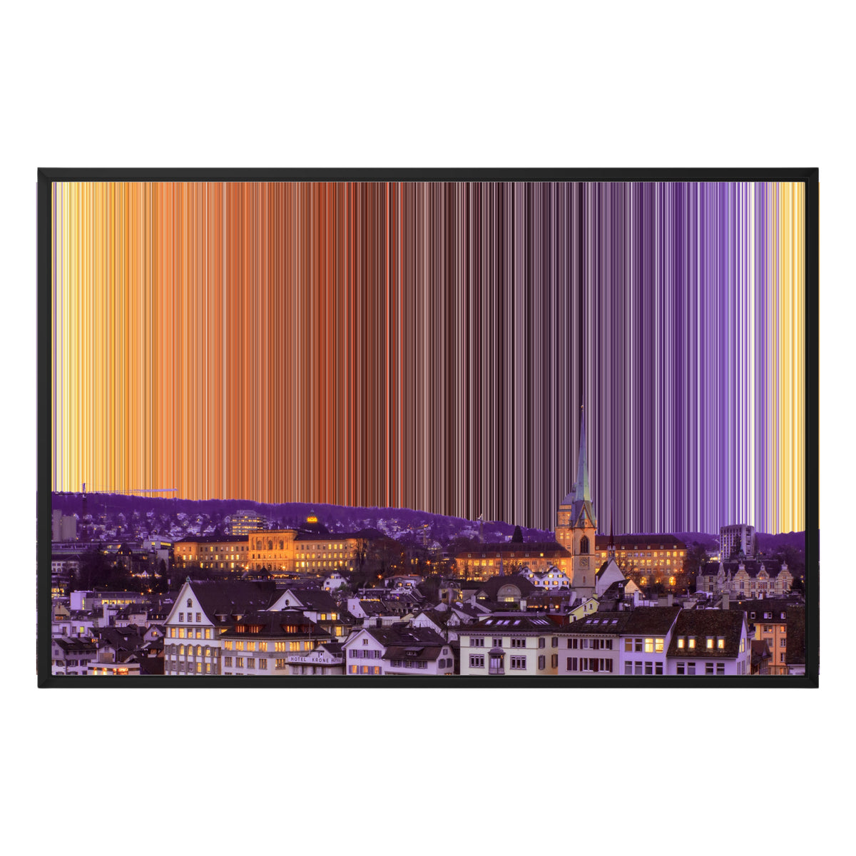 Lærred i floater-ramme, 36×24", sort ramme