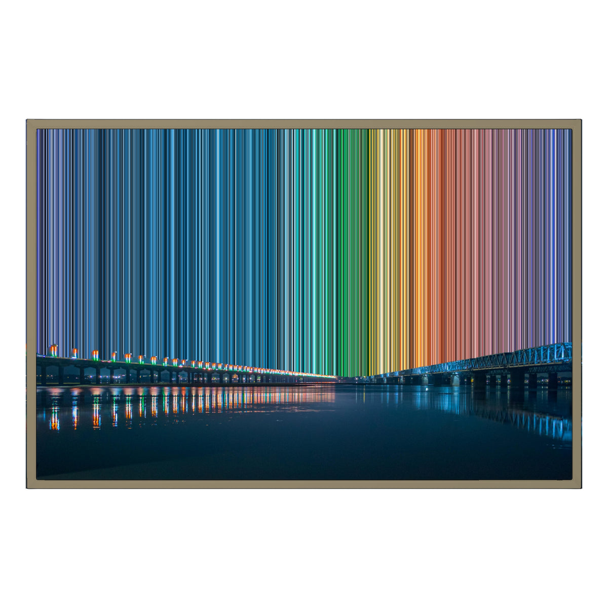 Lienzo con marco flotante, 36×24", marco de madera natural