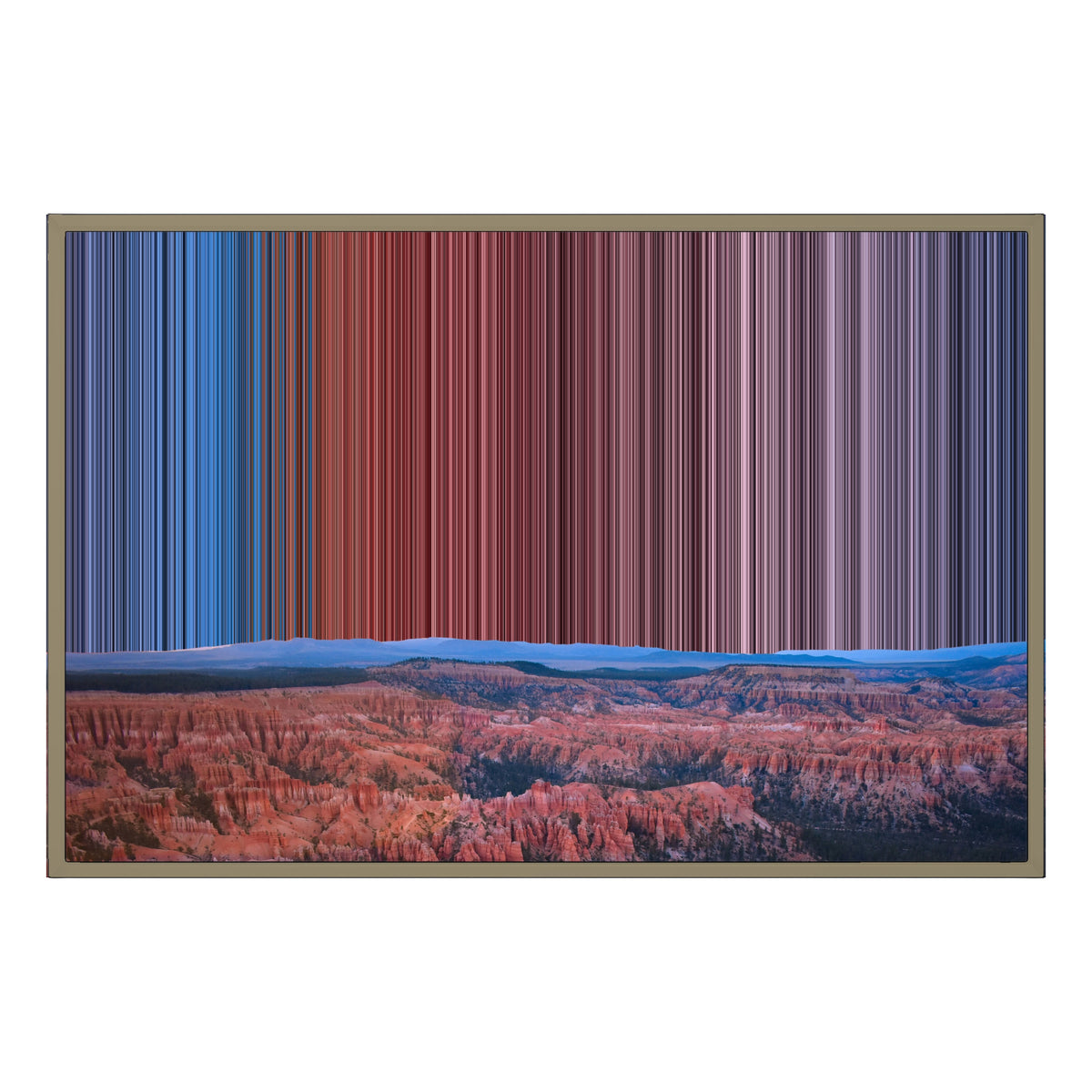 Lærred i floater-ramme, 36×24", ramme i naturtræ