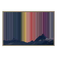 Lærred i floater-ramme, 36×24", ramme i naturtræ