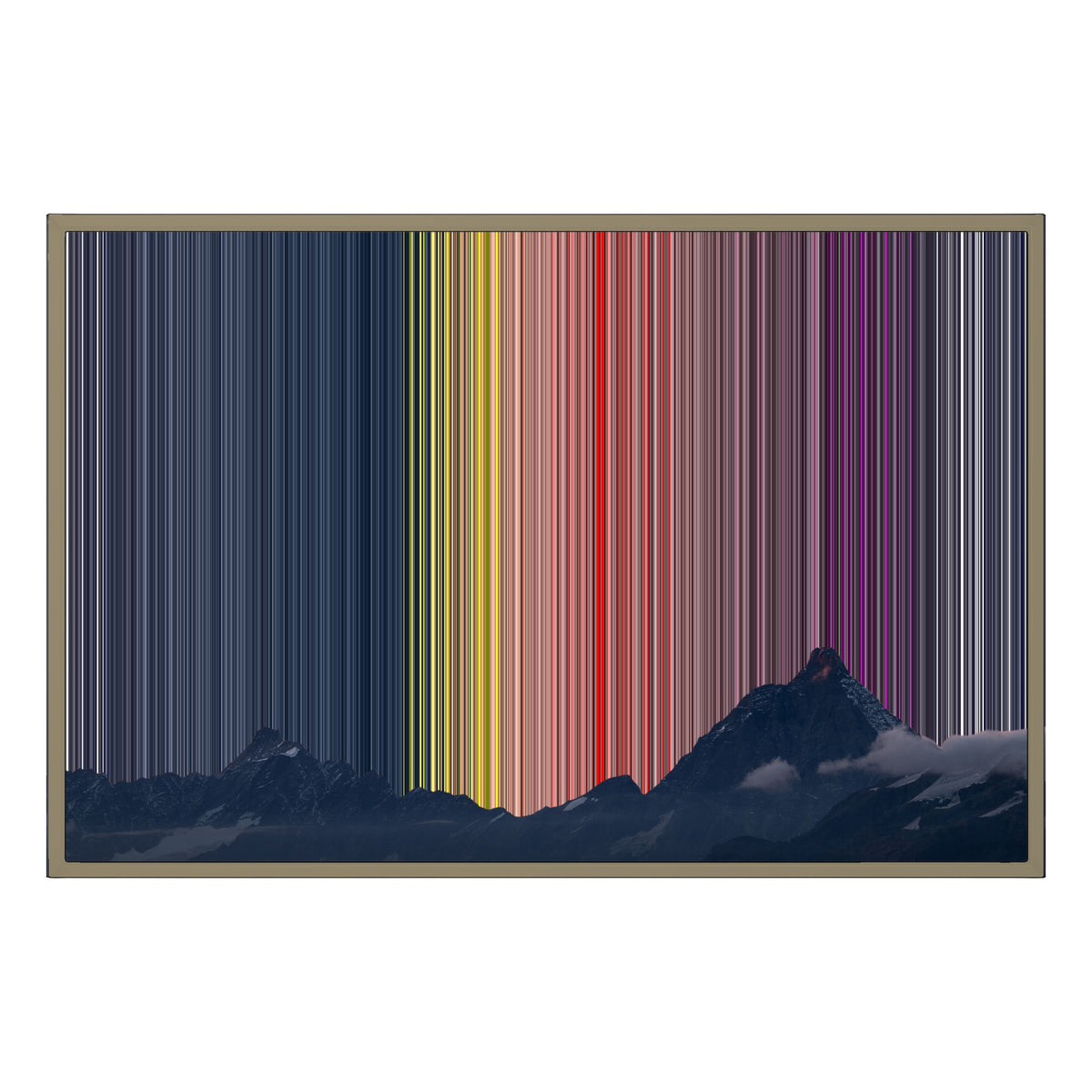 Lærred i floater-ramme, 36×24", ramme i naturtræ