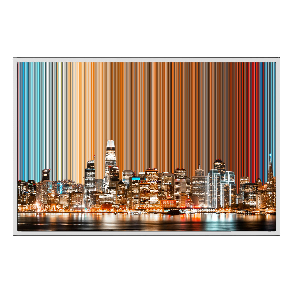 Lerret i floaterramme, 36×24", hvit ramme