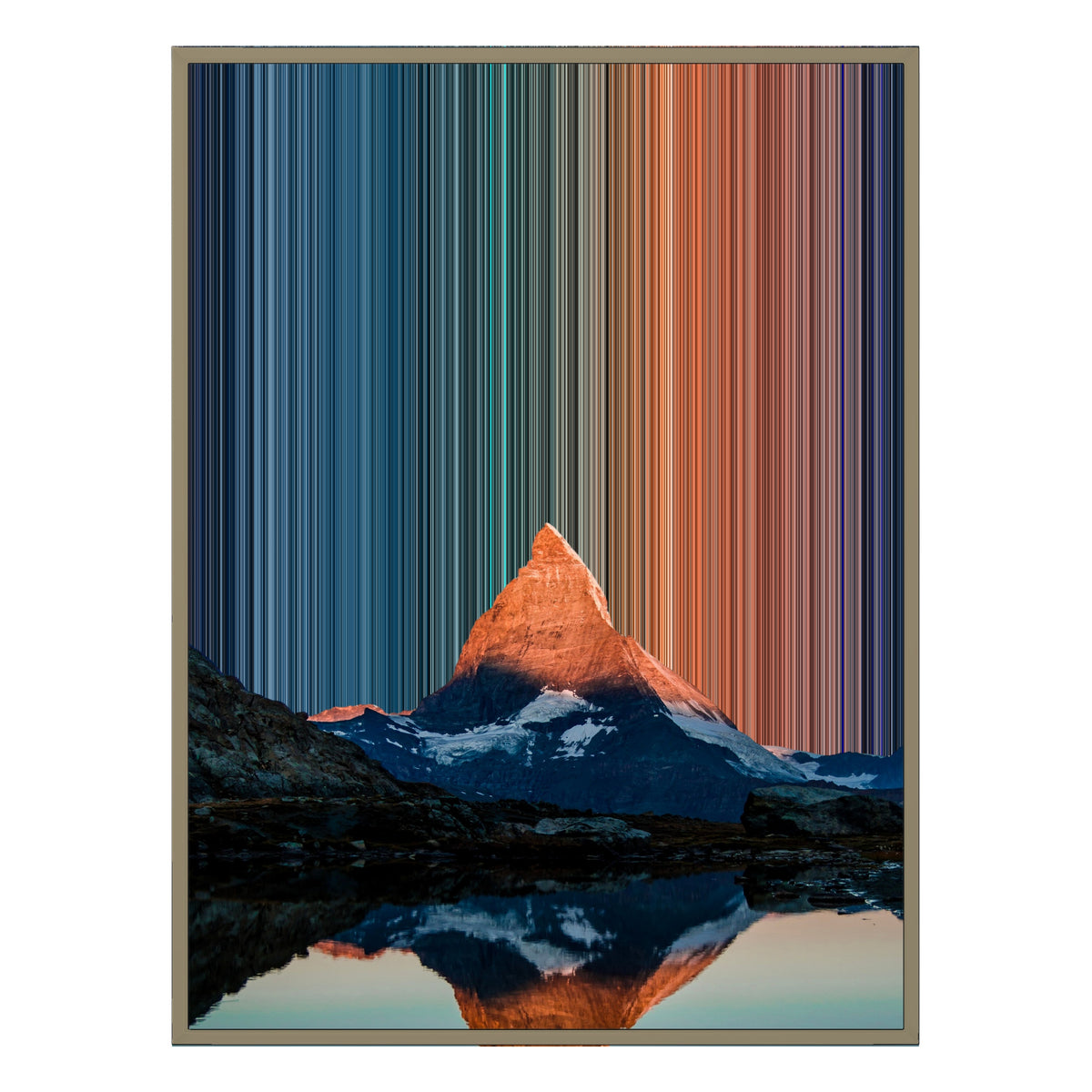 Leinwandbild mit Schattenfugenrahmen im Format 36×48", Rahmen aus Naturholz