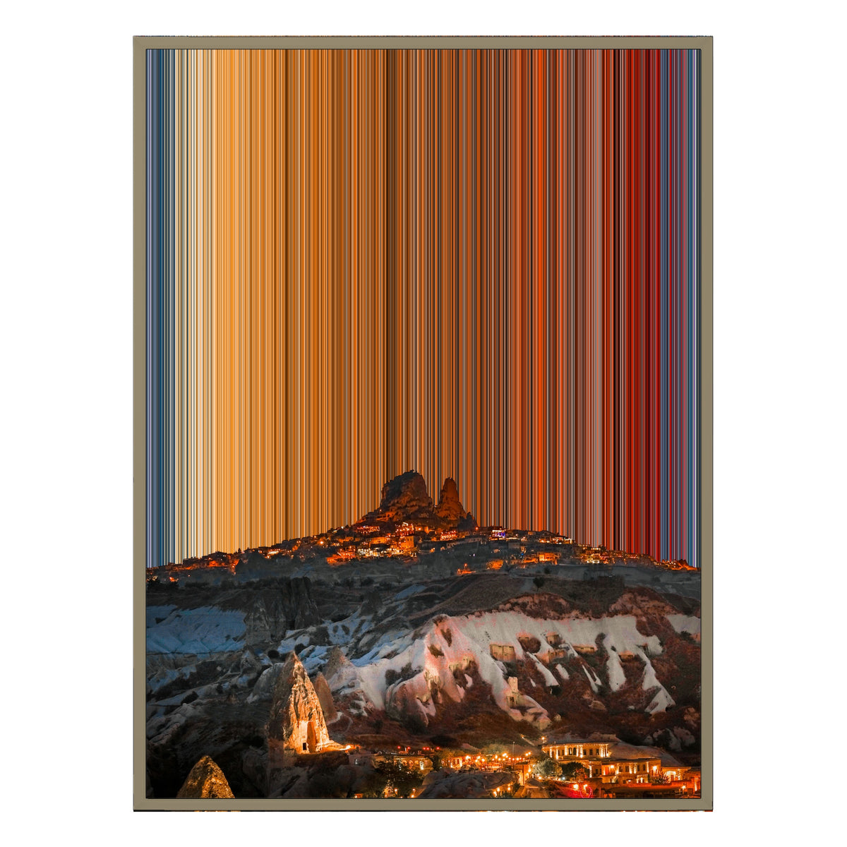Canvastavla i floaterram, 36×48", ram i naturträ