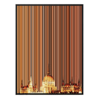 40×18" Metallic Float Frame Canvas - Black Frame variant