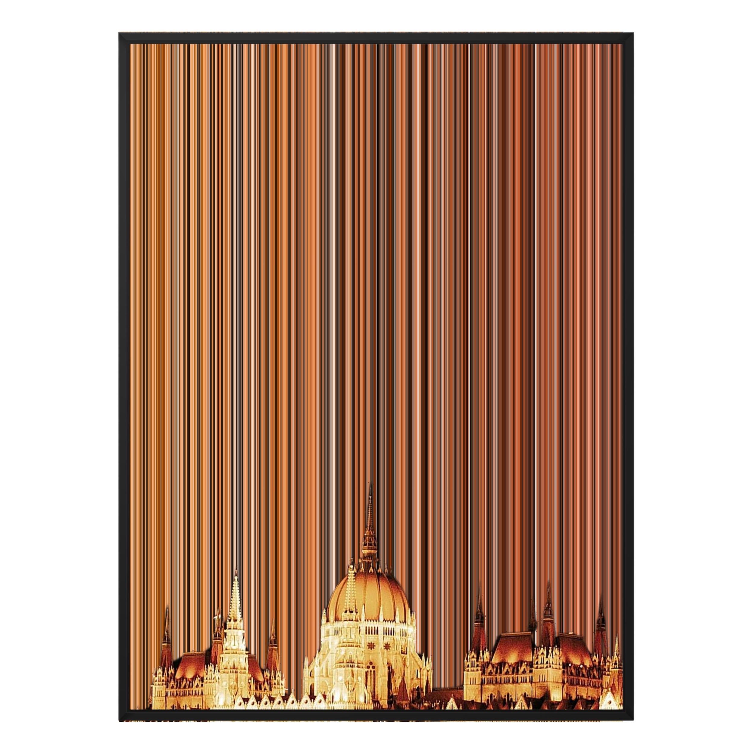 40×18" Metallic Float Frame Canvas - Black Frame variant