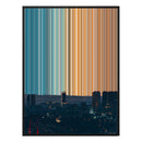 40×18" Metallic Float Frame Canvas - Black Frame variant