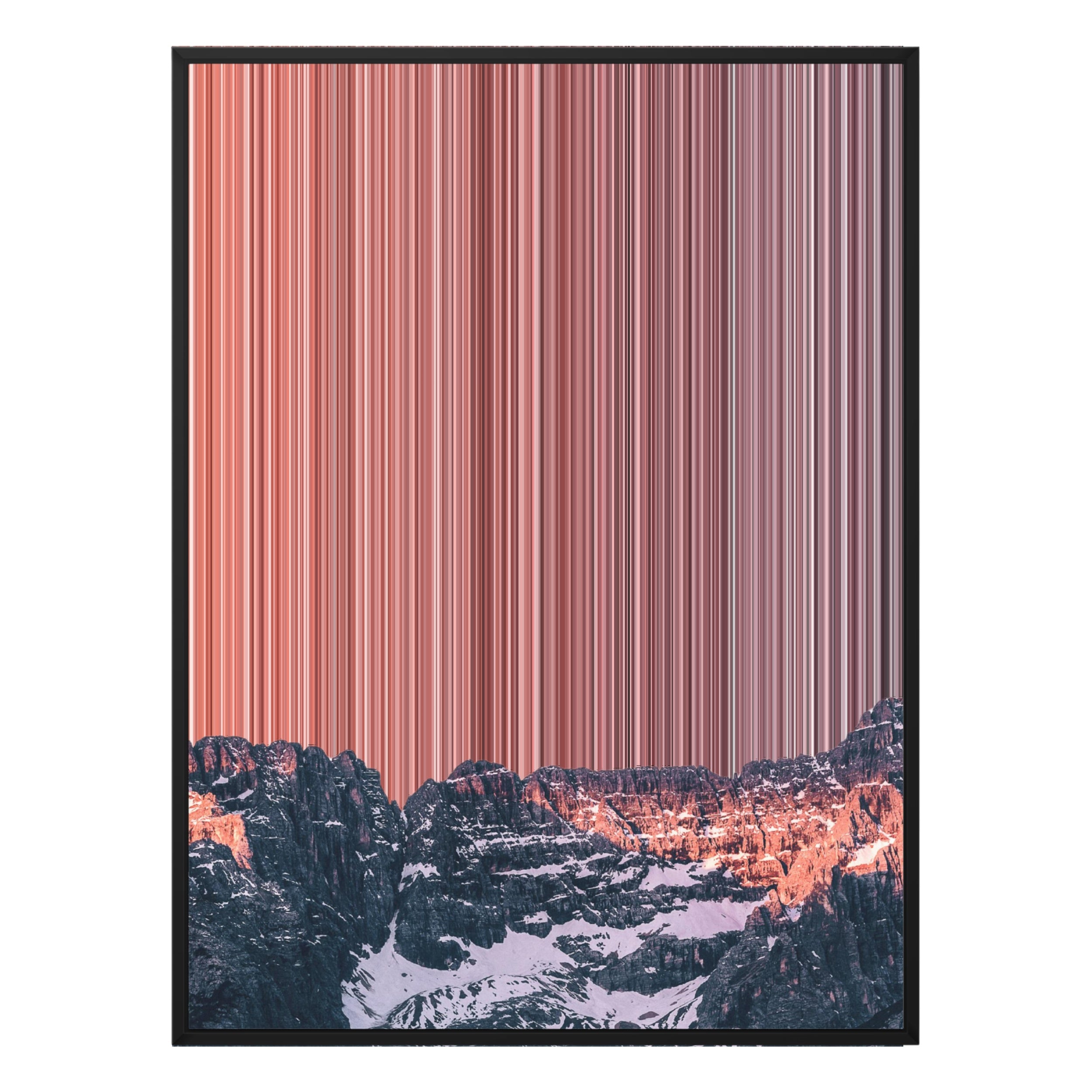 40×18" Metallic Float Frame Canvas - Black Frame variant