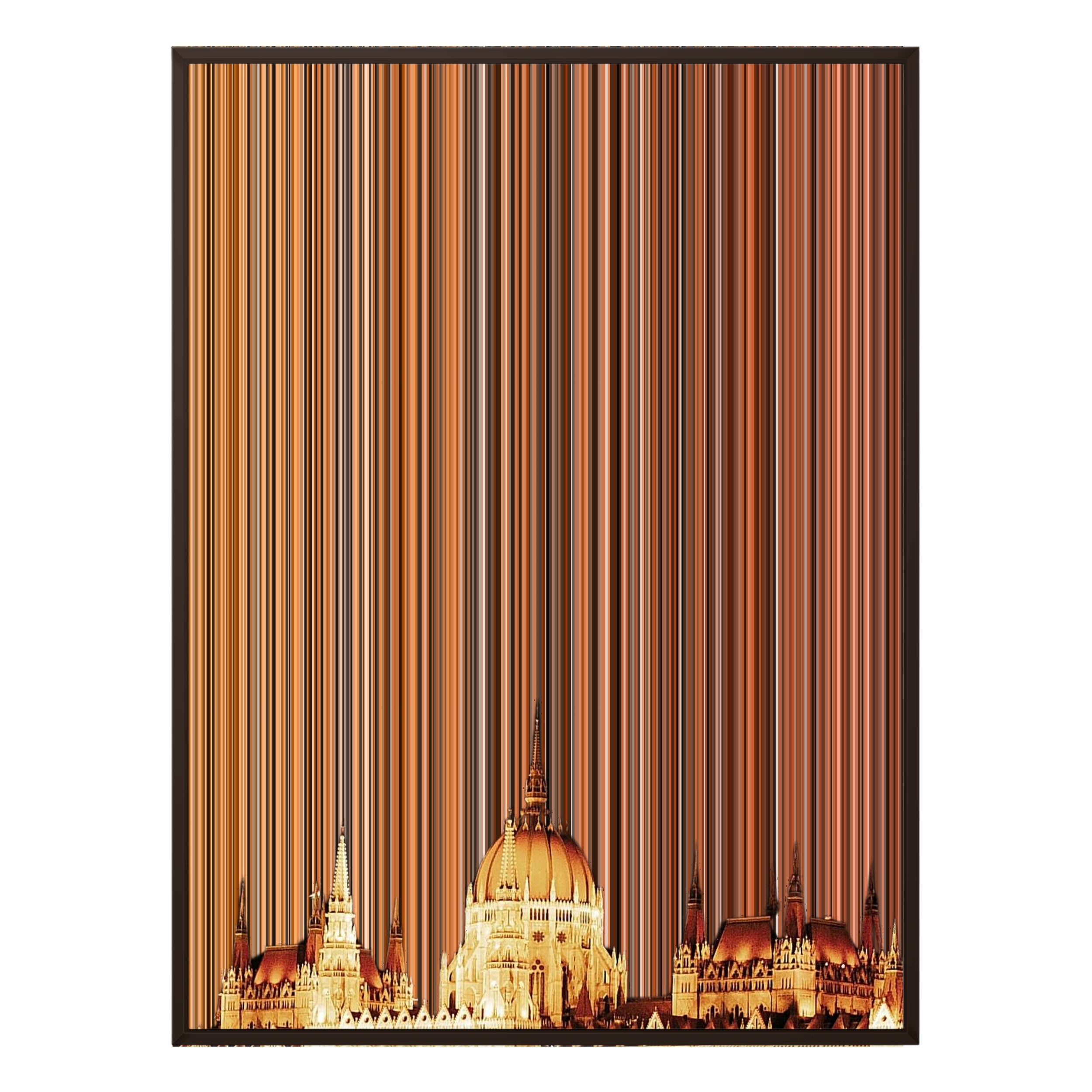 40×18" Metallic Float Frame Canvas - Brown Frame variant