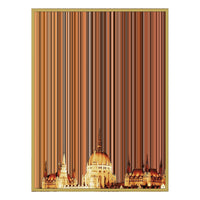 40×18" Metallic Float Frame Canvas - Gold Frame variant