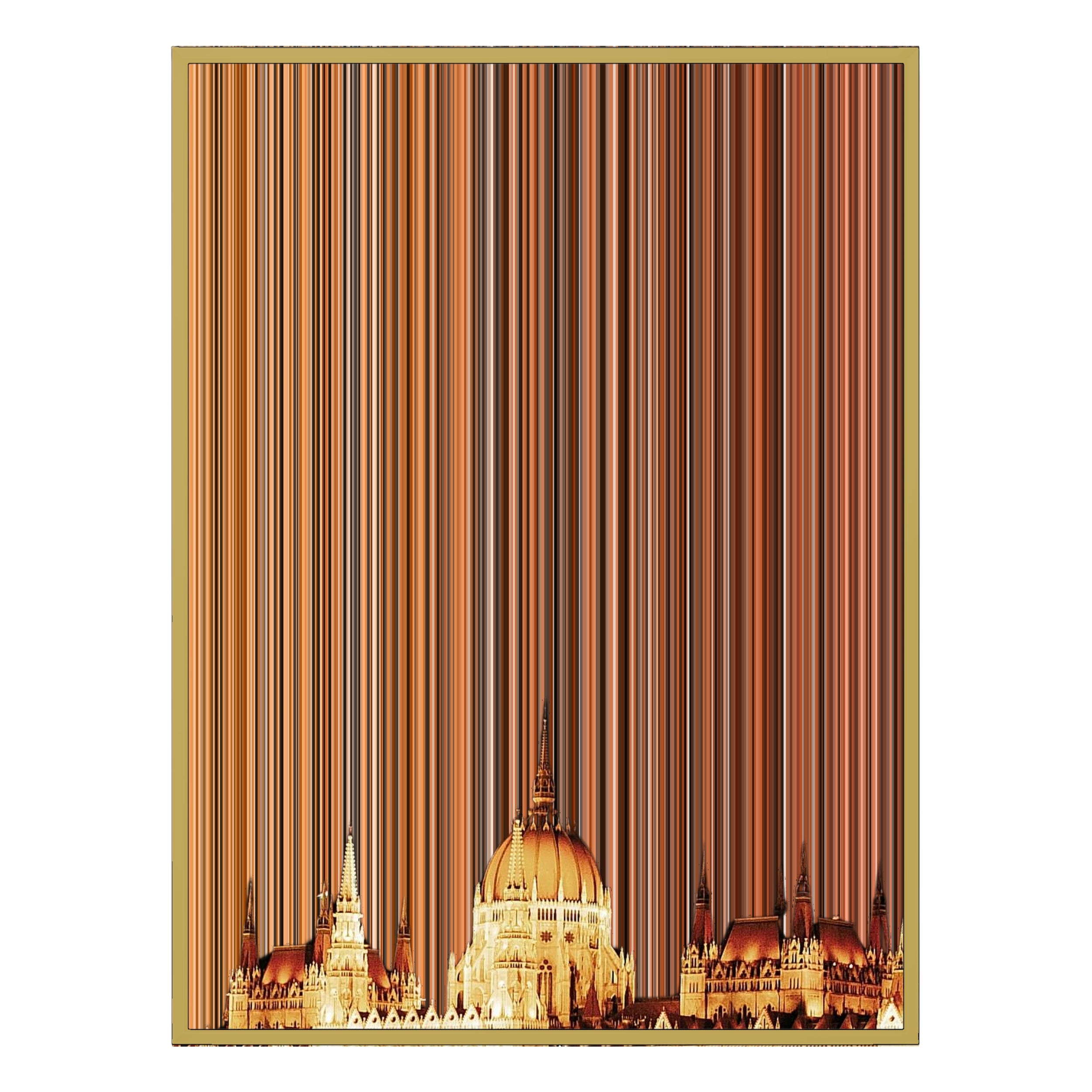 40×18" Metallic Float Frame Canvas - Gold Frame variant