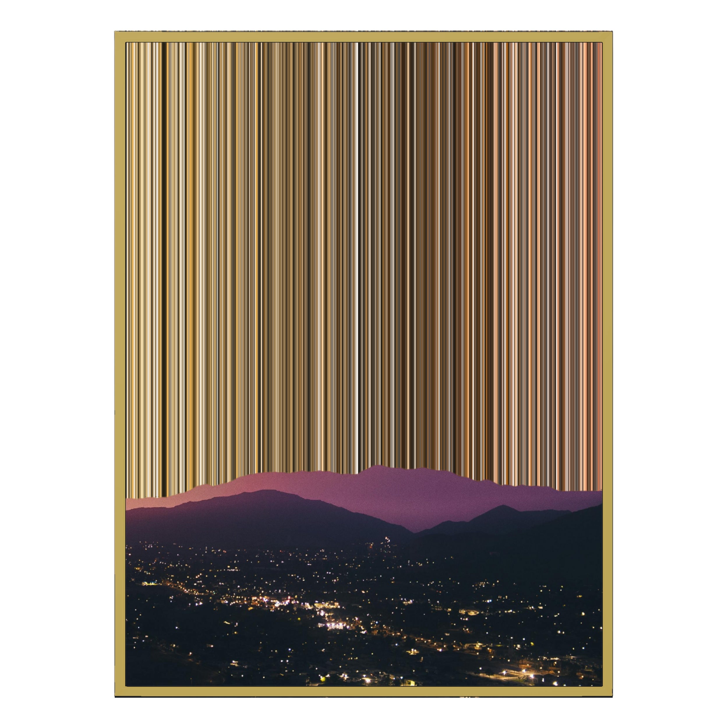40×18" Metallic Float Frame Canvas - Gold Frame variant