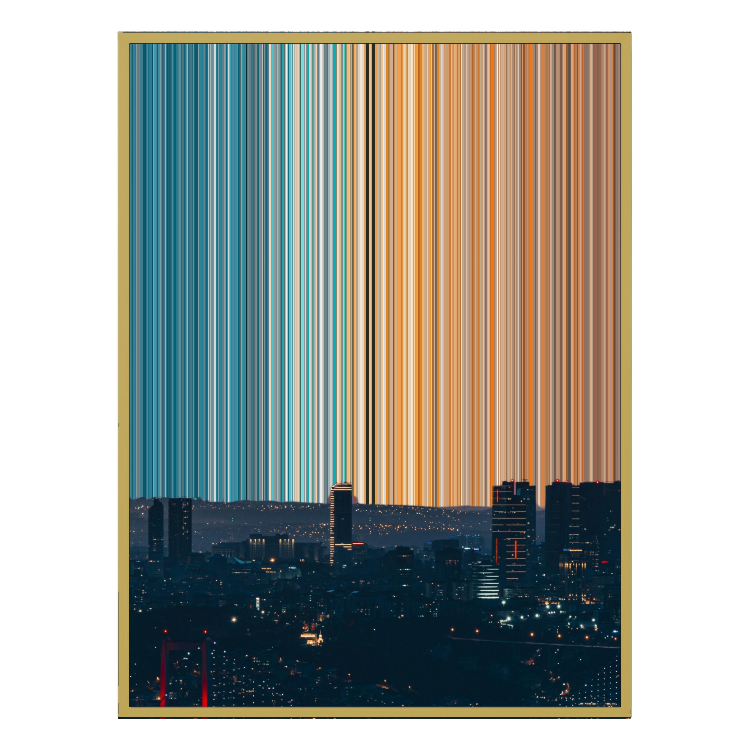 40×18" Metallic Float Frame Canvas - Gold Frame variant