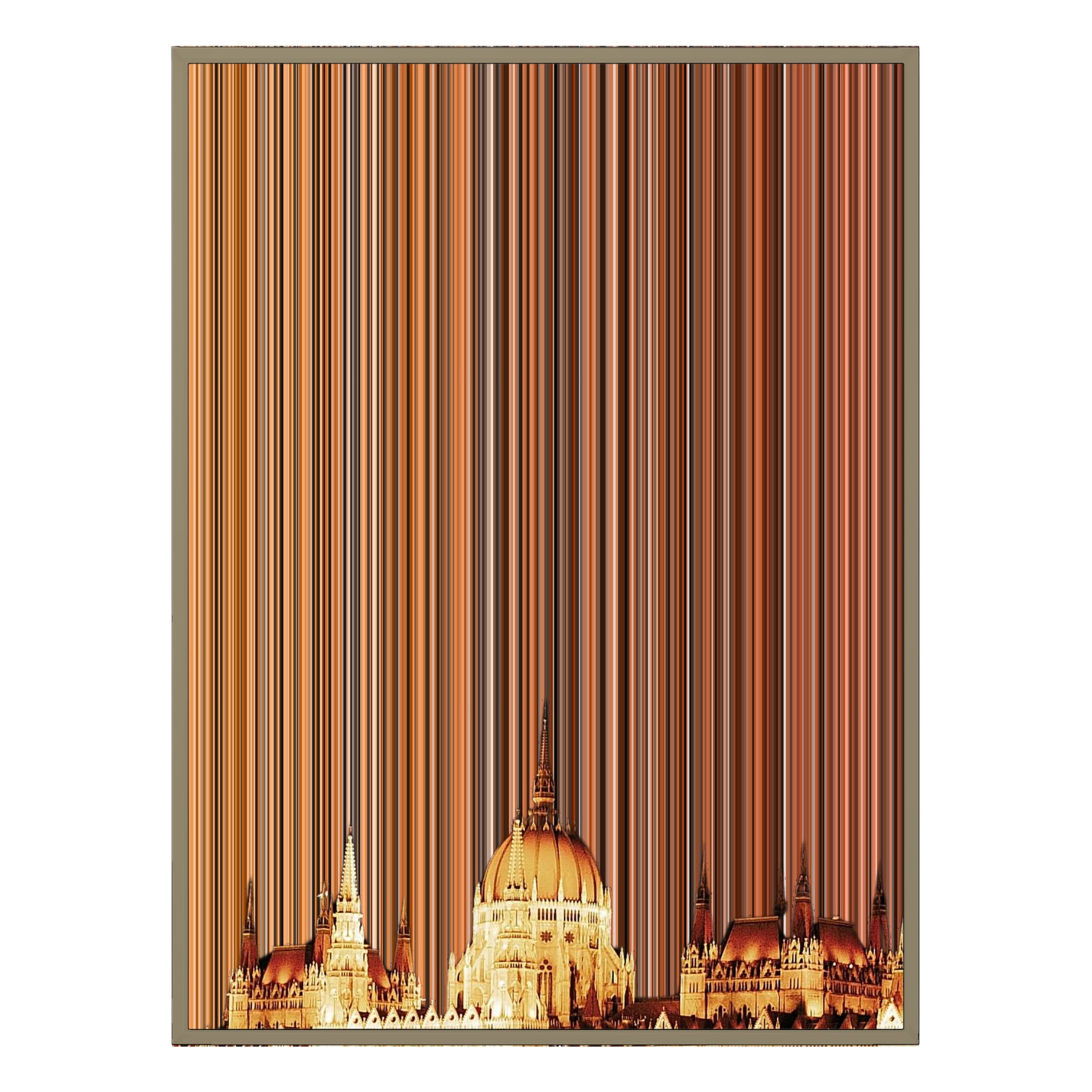 40×18" Metallic Float Frame Canvas - Natural Frame variant