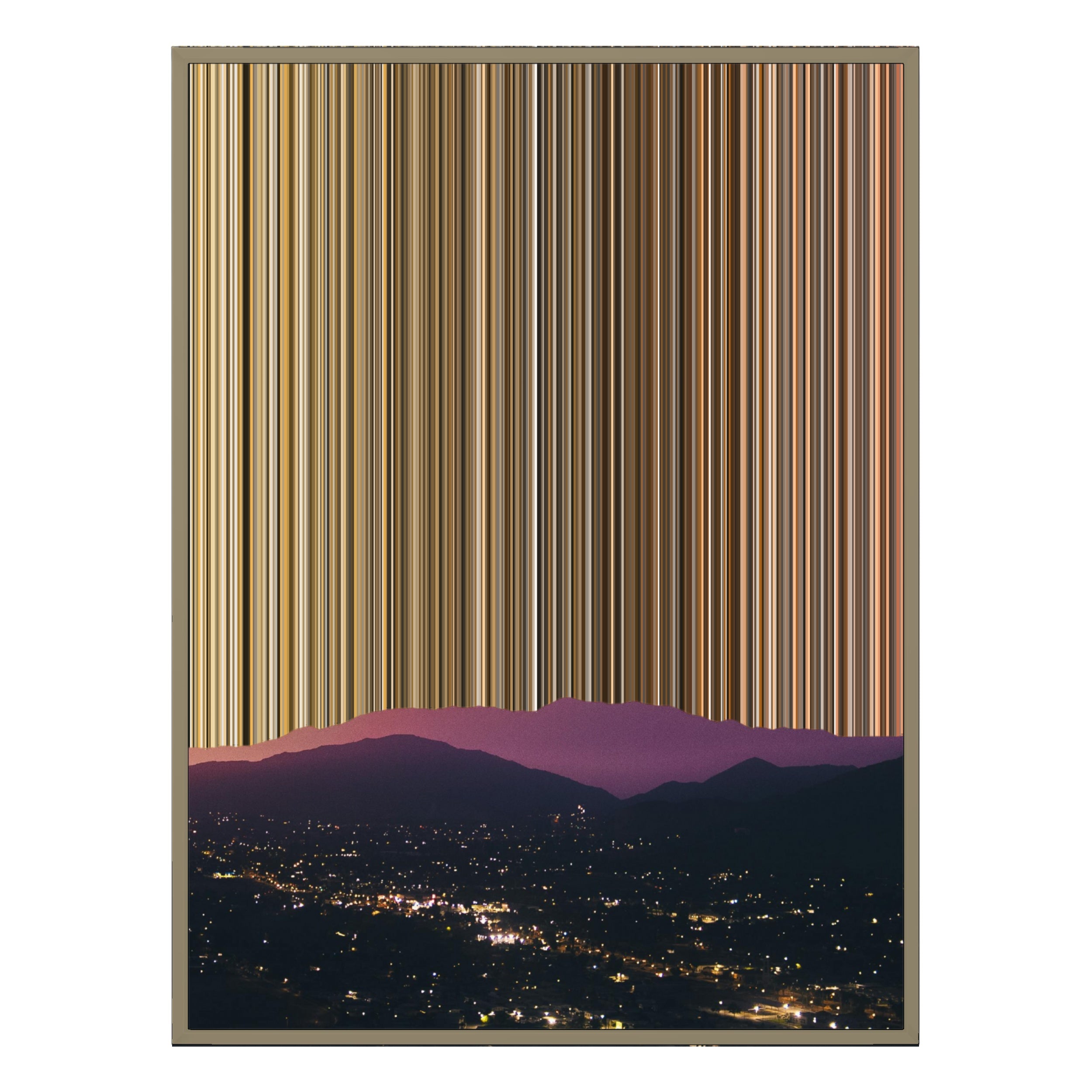 40×18" Metallic Float Frame Canvas - Natural Frame variant