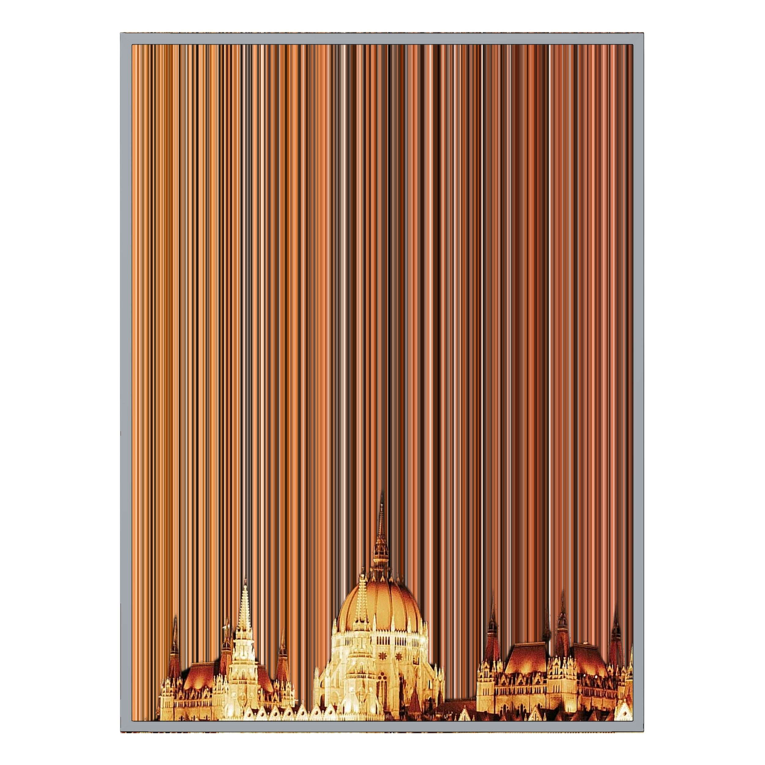 40×18" Metallic Float Frame Canvas - Silver Frame variant