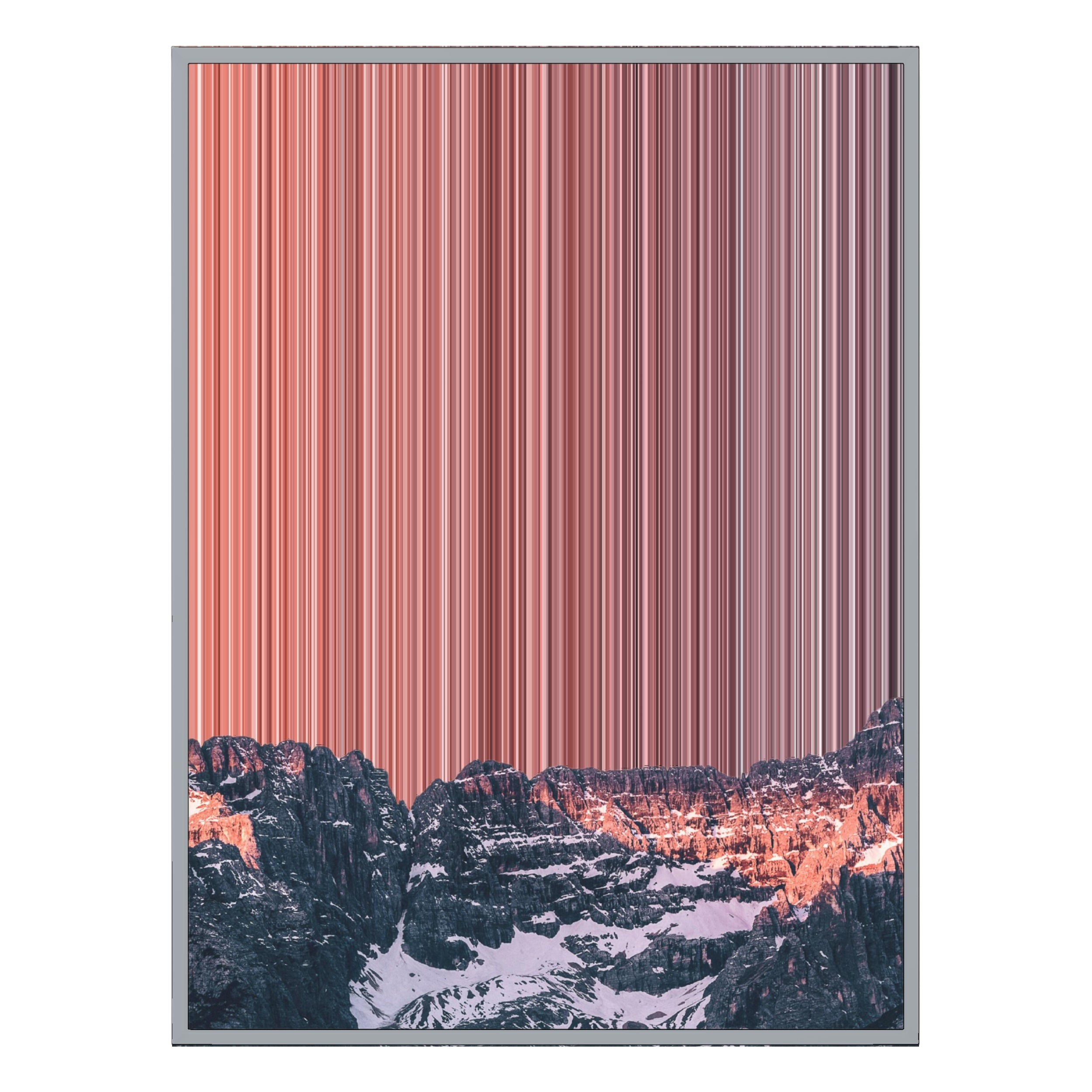 40×18" Metallic Float Frame Canvas - Silver Frame variant