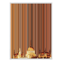 40×18" Metallic Float Frame Canvas - White Frame variant