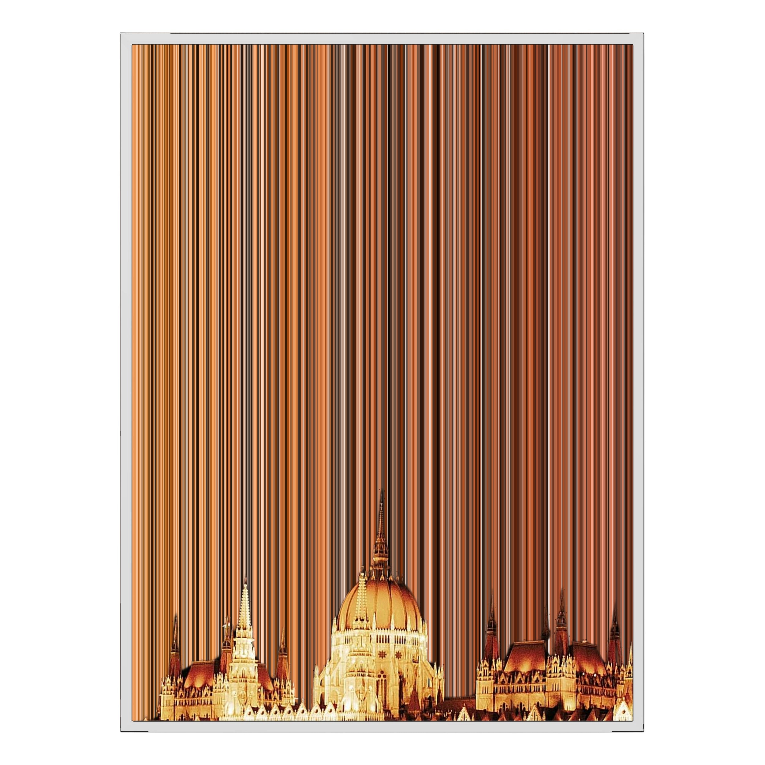 40×18" Metallic Float Frame Canvas - White Frame variant