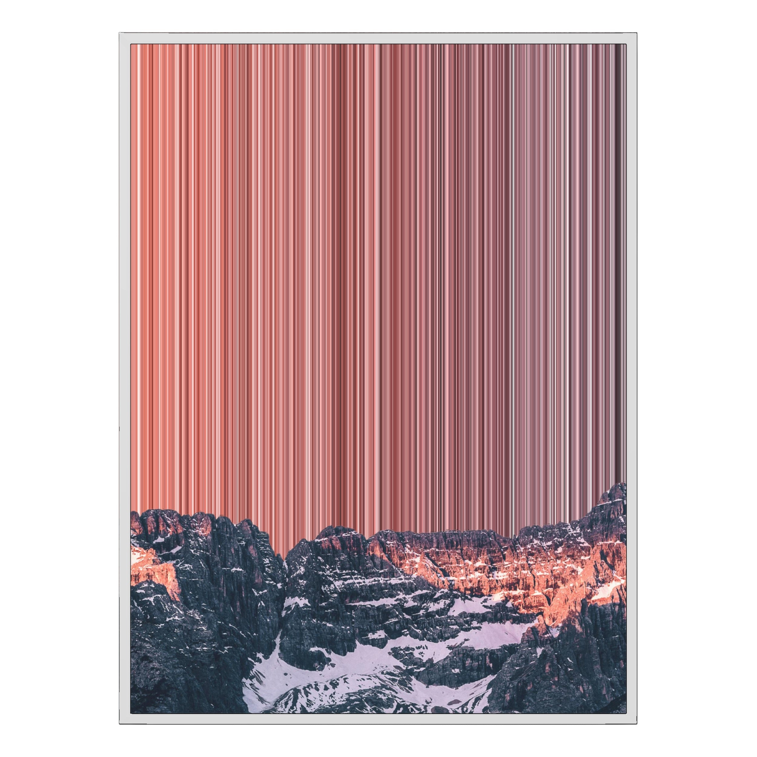 40×18" Metallic Float Frame Canvas - White Frame variant