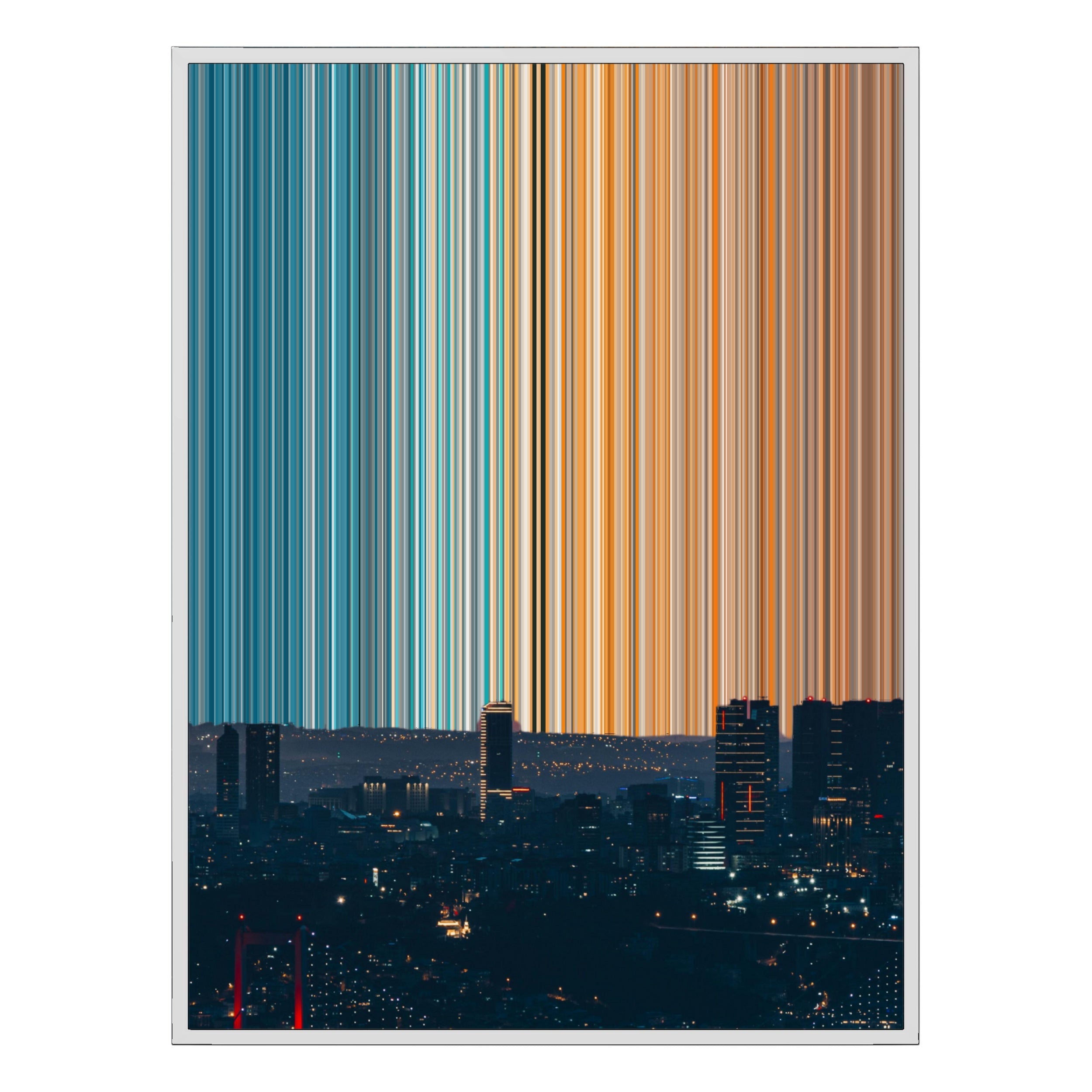 40×18" Metallic Float Frame Canvas - White Frame variant