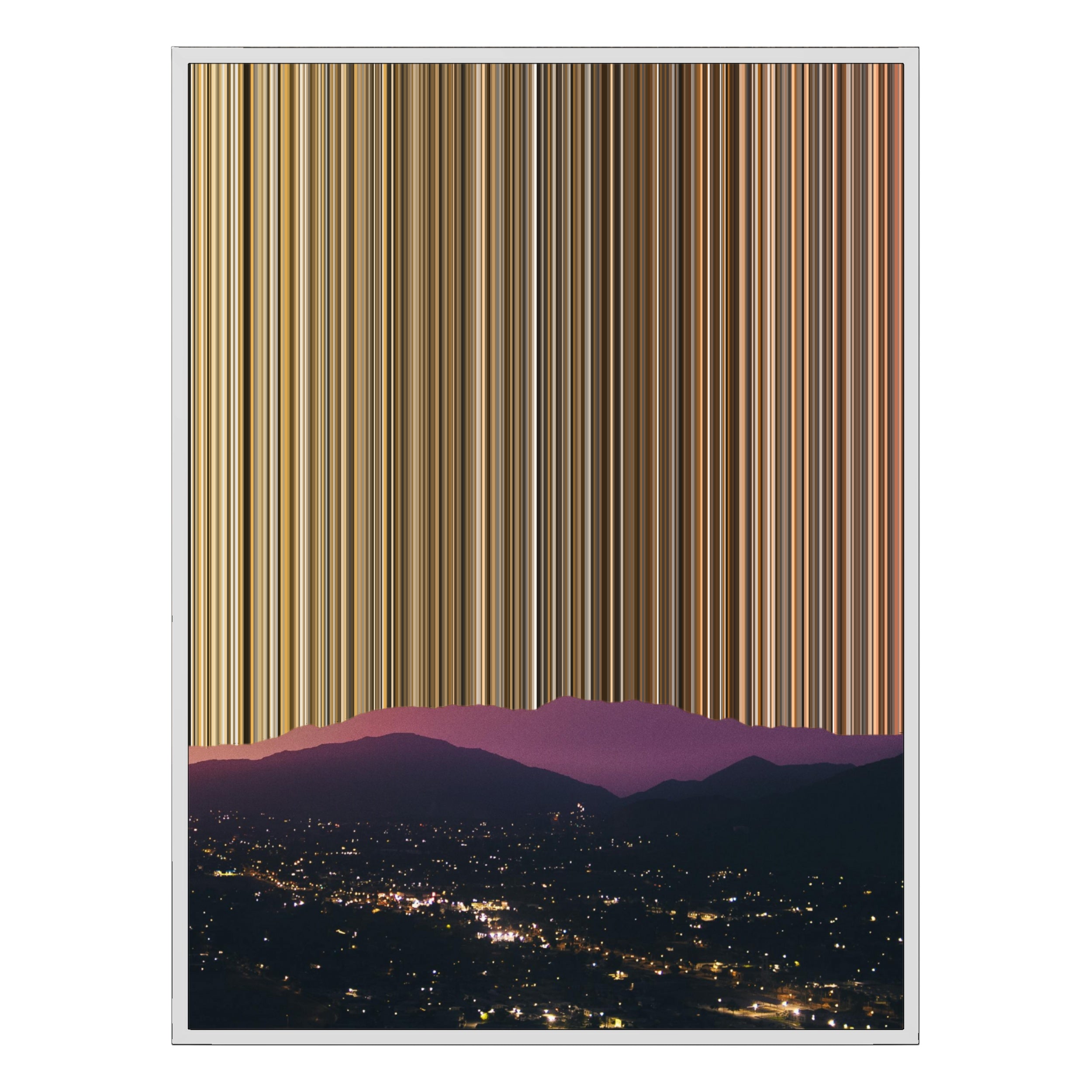 40×18" Metallic Float Frame Canvas - White Frame variant