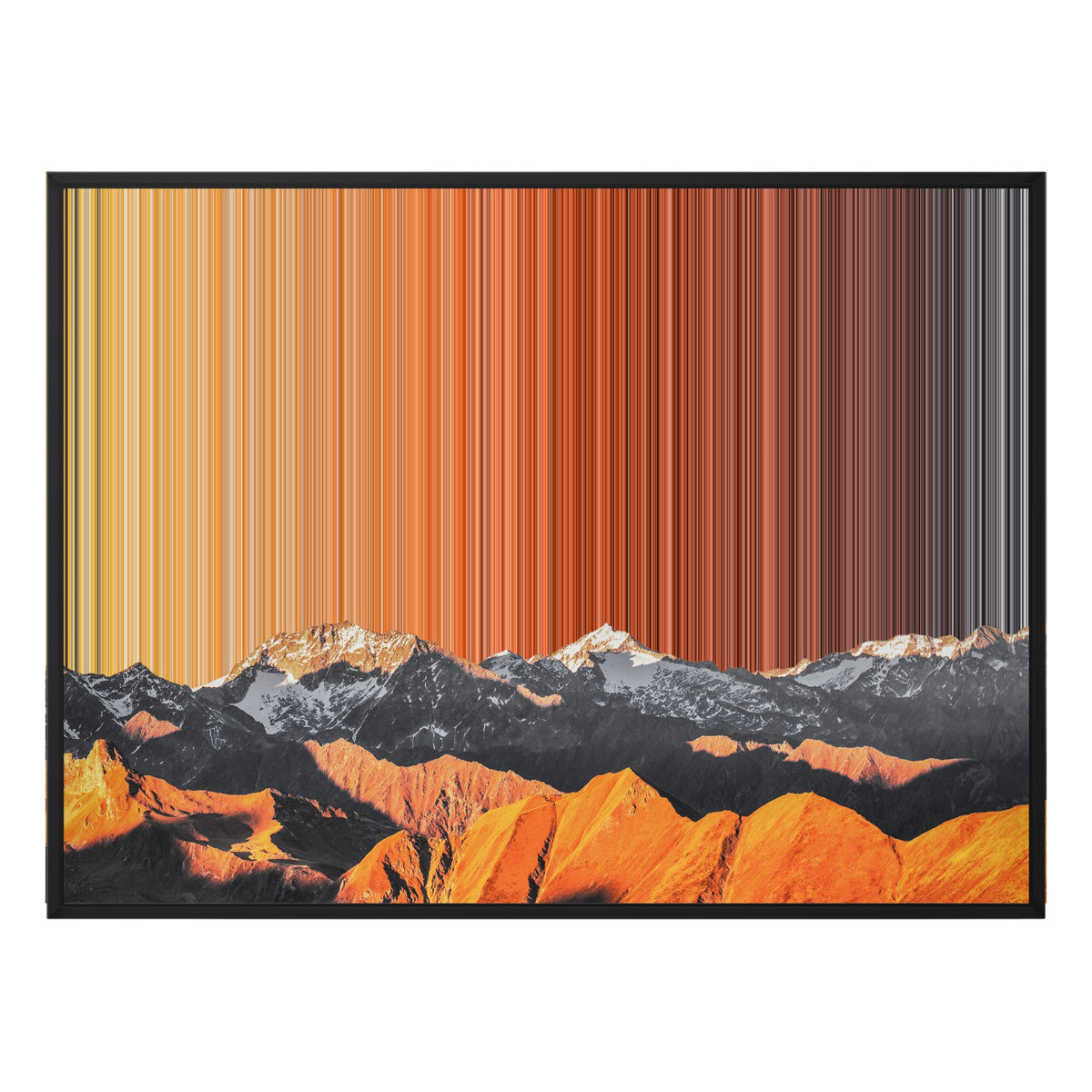 Toile en caisse américaine, format 40×30", cadre noir