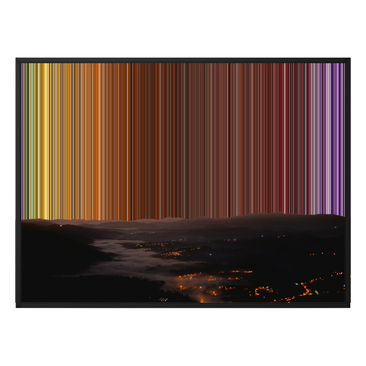 Toile en caisse américaine, format 40×30", cadre noir