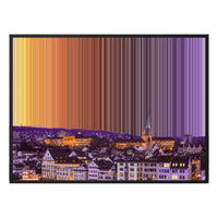 Lærred i floater-ramme, 40×30", sort ramme