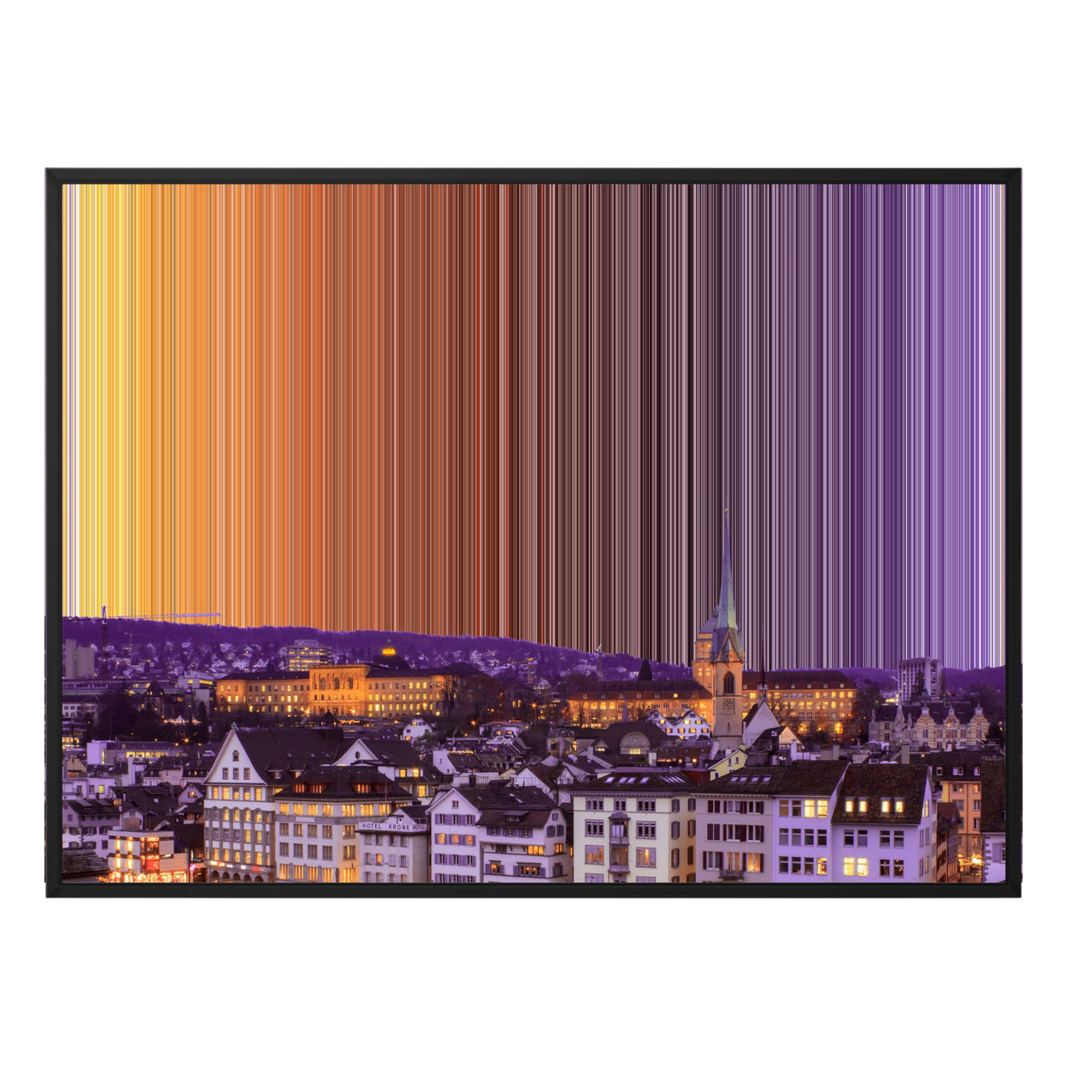 Lærred i floater-ramme, 40×30", sort ramme