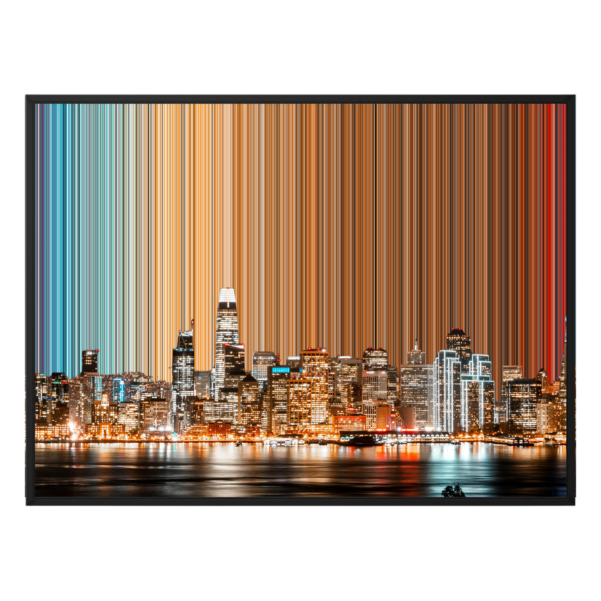 Lerret i floaterramme, 40×30", svart ramme