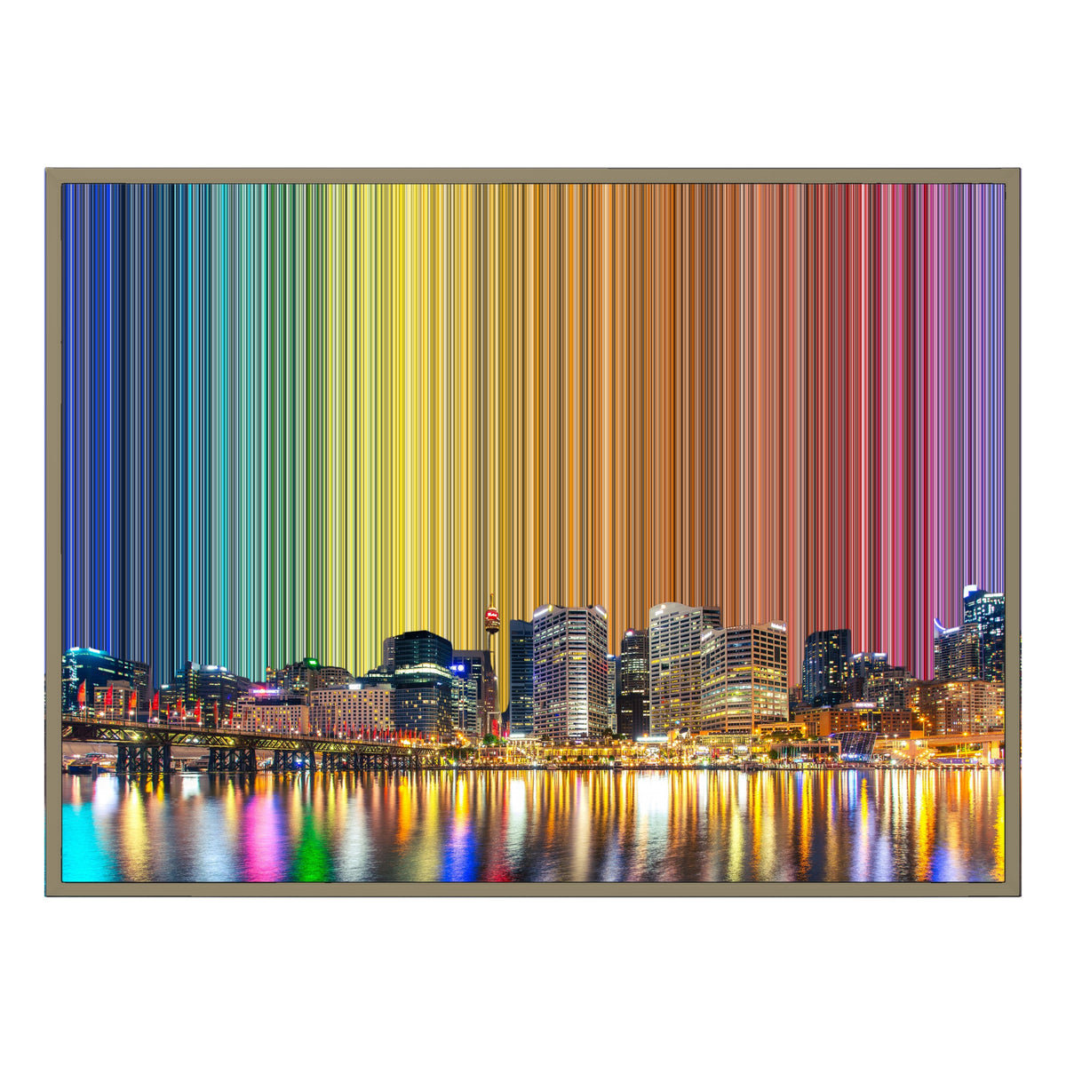 Lienzo con marco flotante, 40×30", marco de madera natural