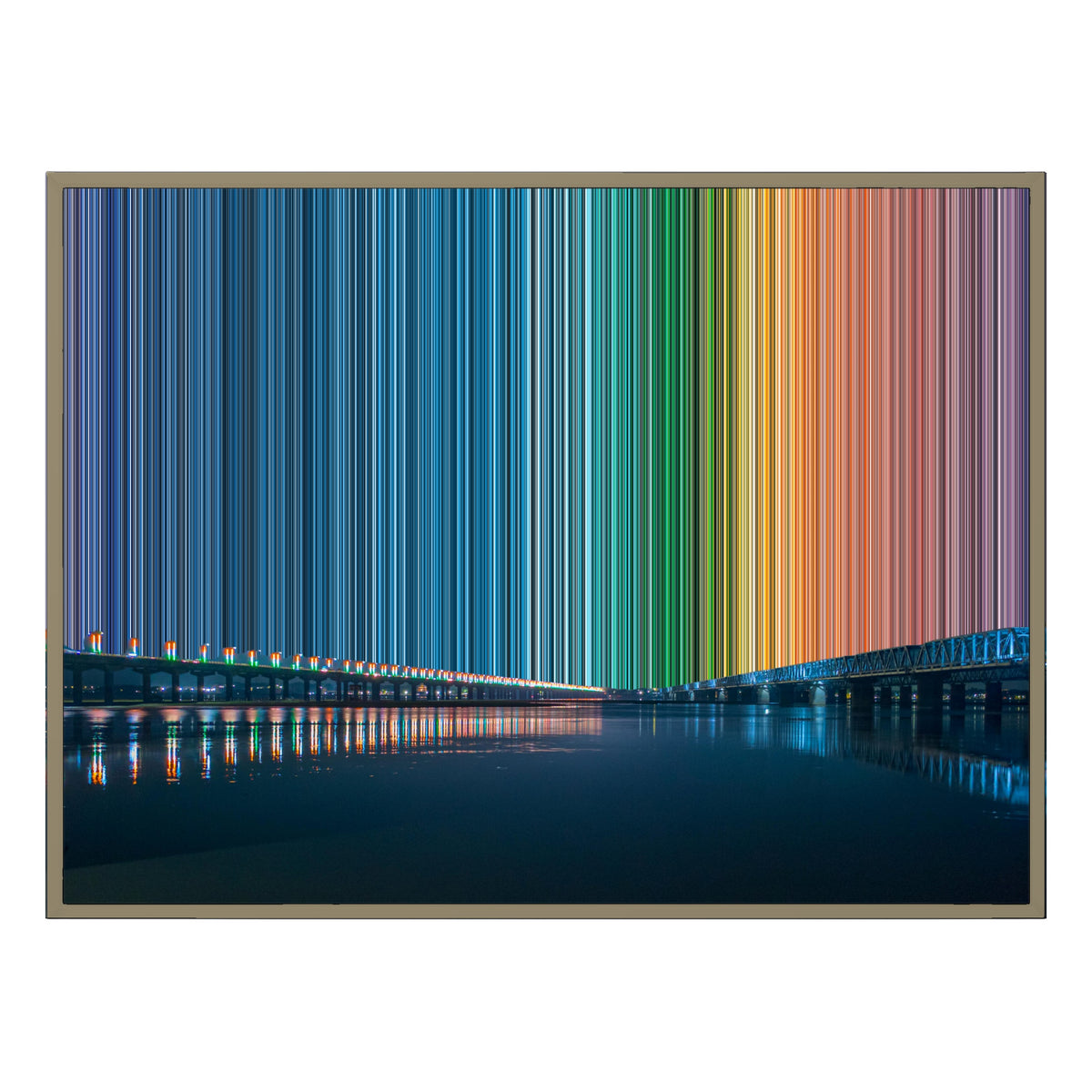 Lienzo con marco flotante, 40×30", marco de madera natural