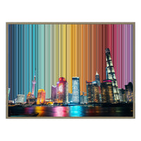 Lienzo con marco flotante, 40×30", marco de madera natural
